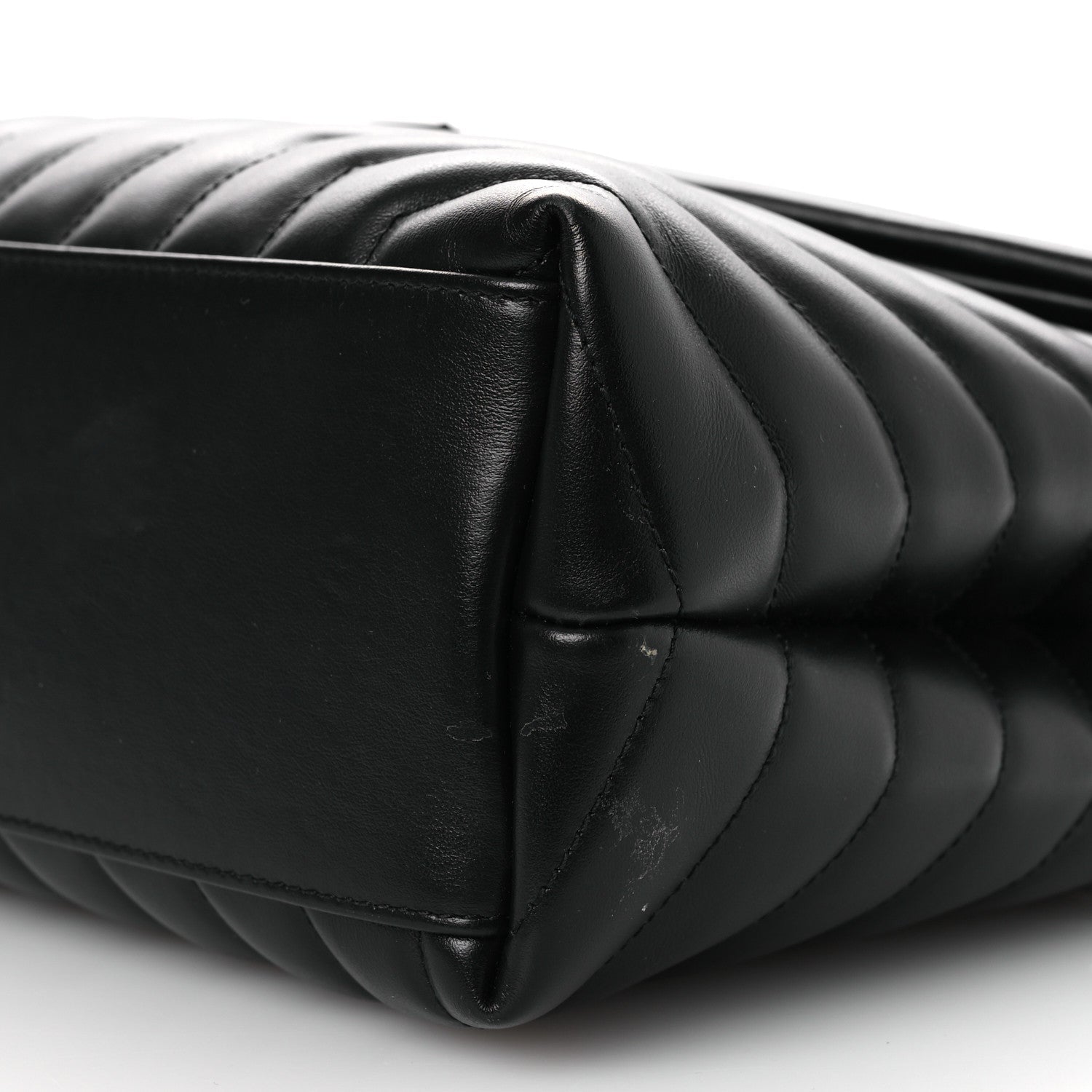 Calfskin Y Quilted Monogram Monochrome Medium Loulou Chain Satchel Black