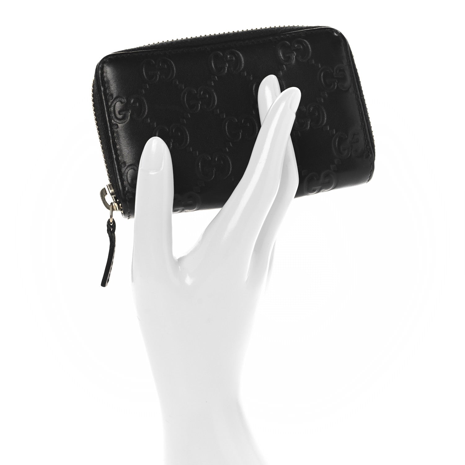 Guccissima Zip Around Card Case Black