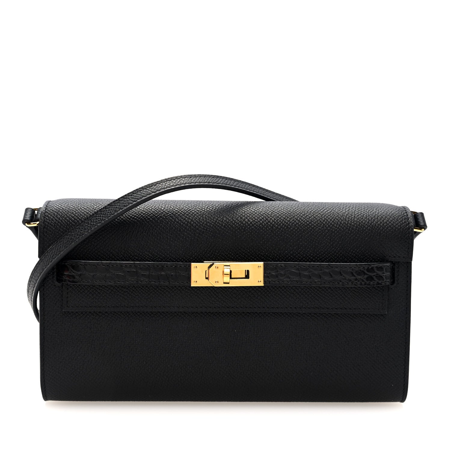 Epsom Matte Alligator Touch Kelly Wallet To Go Black