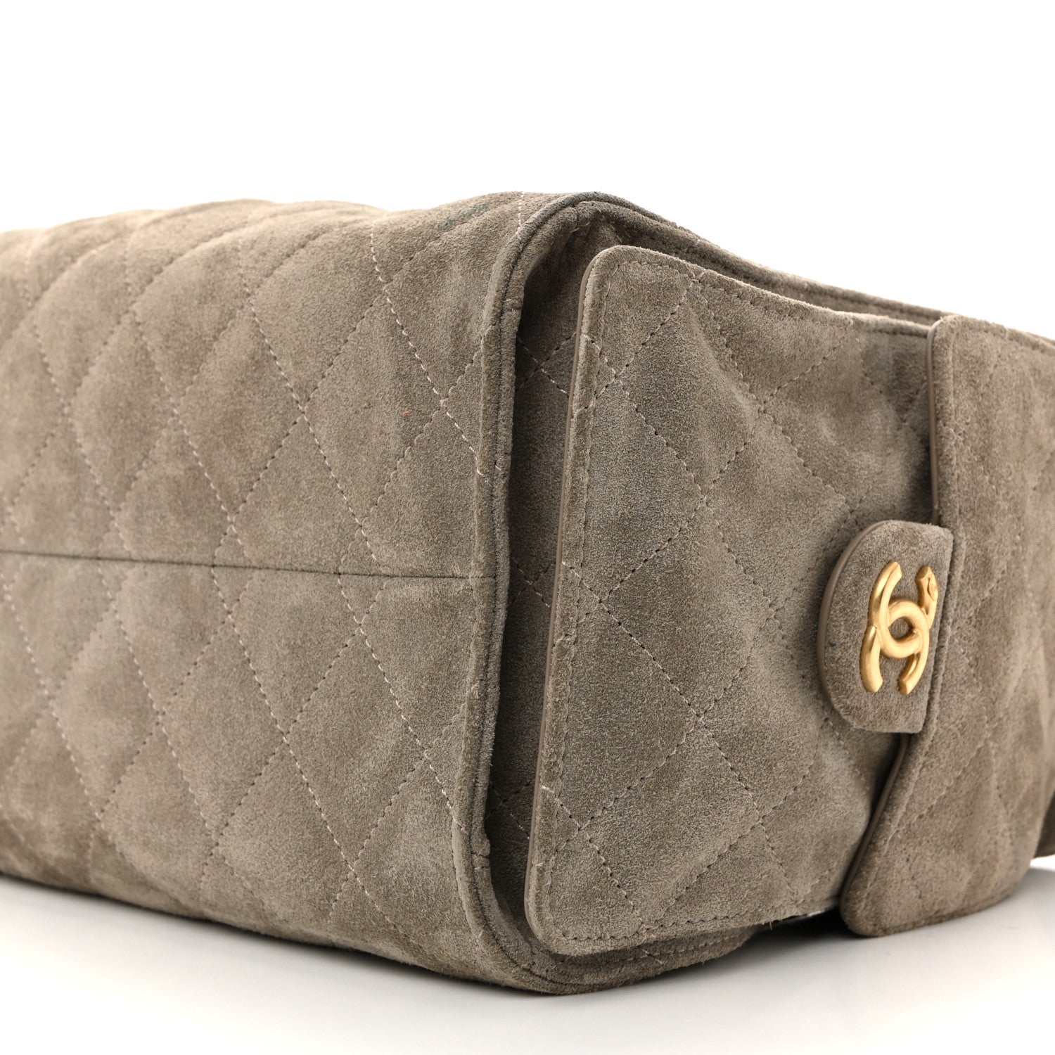 Suede Quilted Small Chanel 25 Handbag Dark Grey