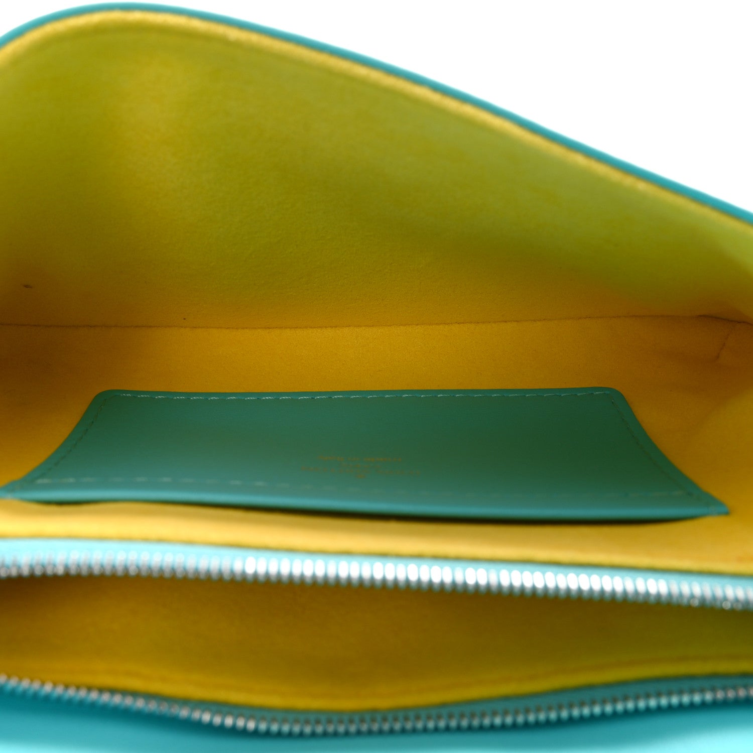 Lambskin Embossed Monogram Vuittamins Pochette Coussin Menthe Jaune