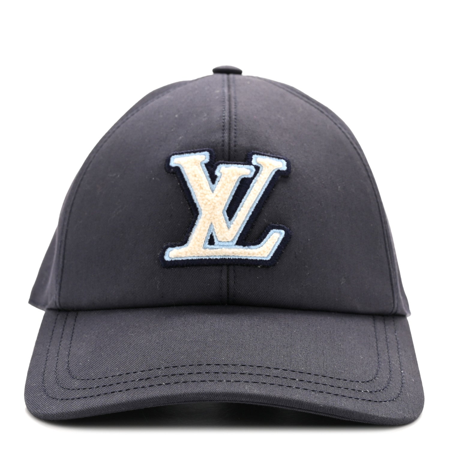 Cotton LV Signature Cap M Bleu Marine