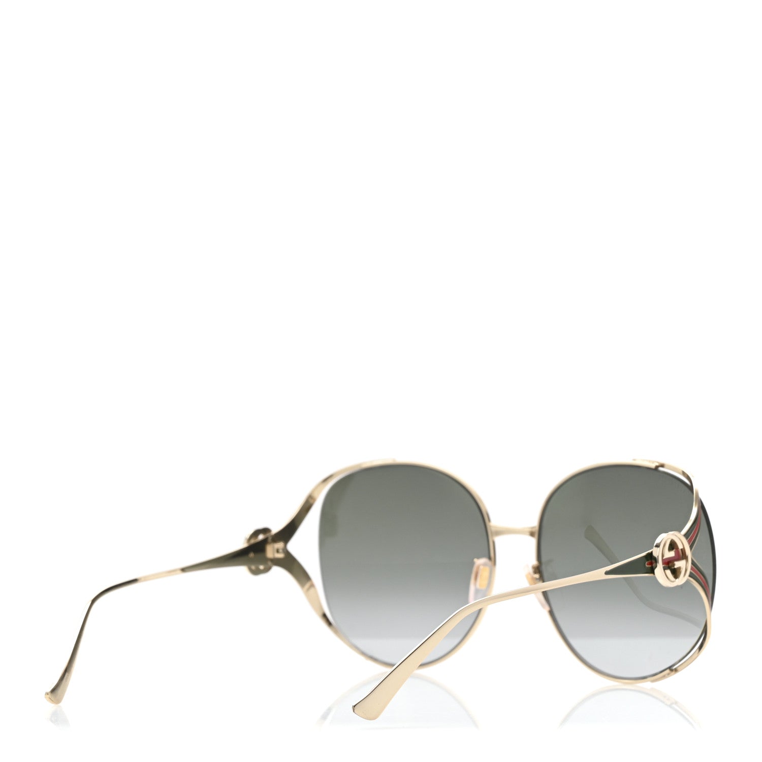 Metal Oversized Round Frame GG0225S Sunglasses Gold