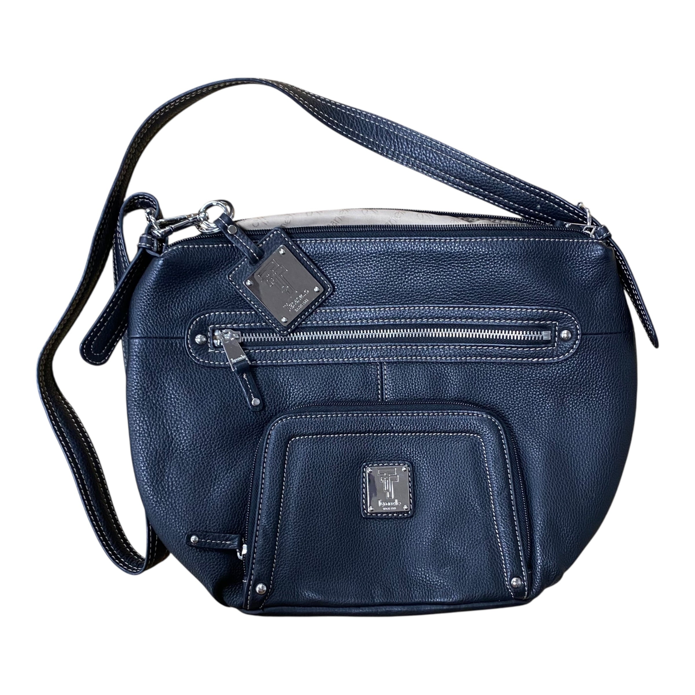 Crossbody Leather By Tignanello  Purses In Black, Size:Medium