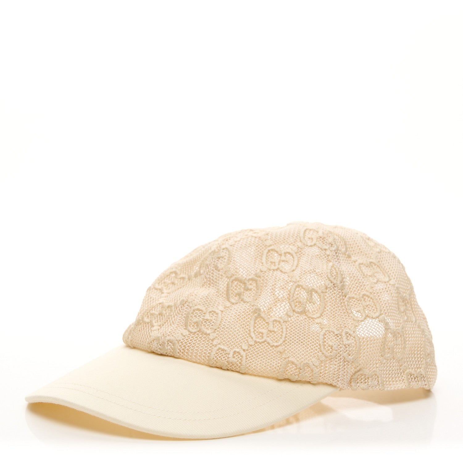 Mesh GG Monogram Shivali Baseball Hat XL Cream Ivory