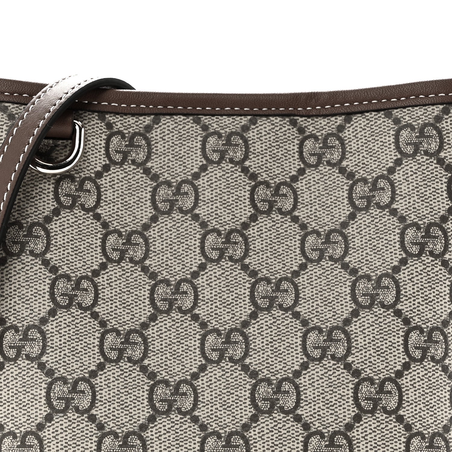 GG Supreme Monogram Emblem Nano Shoulder Bag Beige Ebony Sundial