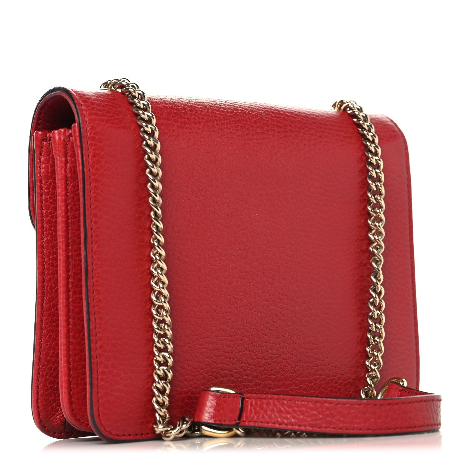 Dollar Calfskin Small Interlocking G Shoulder Bag Red