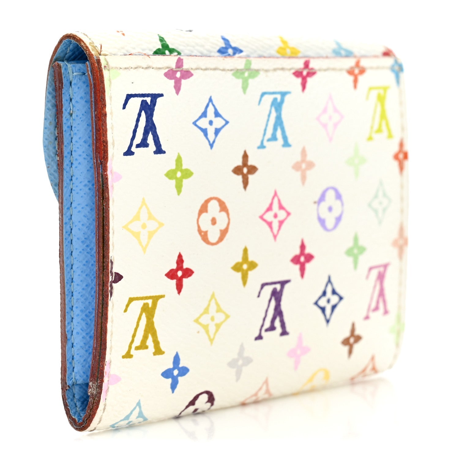Monogram Multicolor Business Card Holder White Raisin