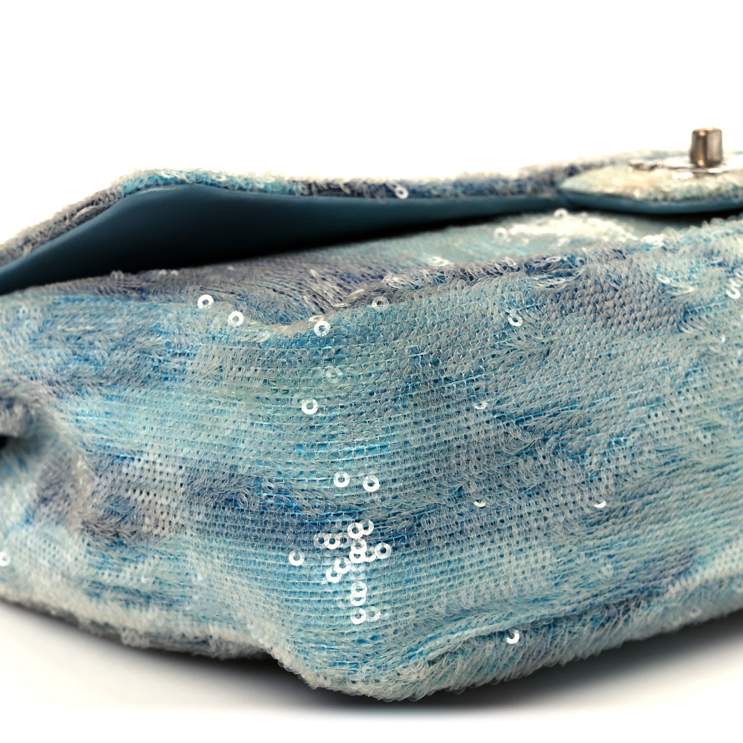 Sequin Large Waterfall Flap Light Blue