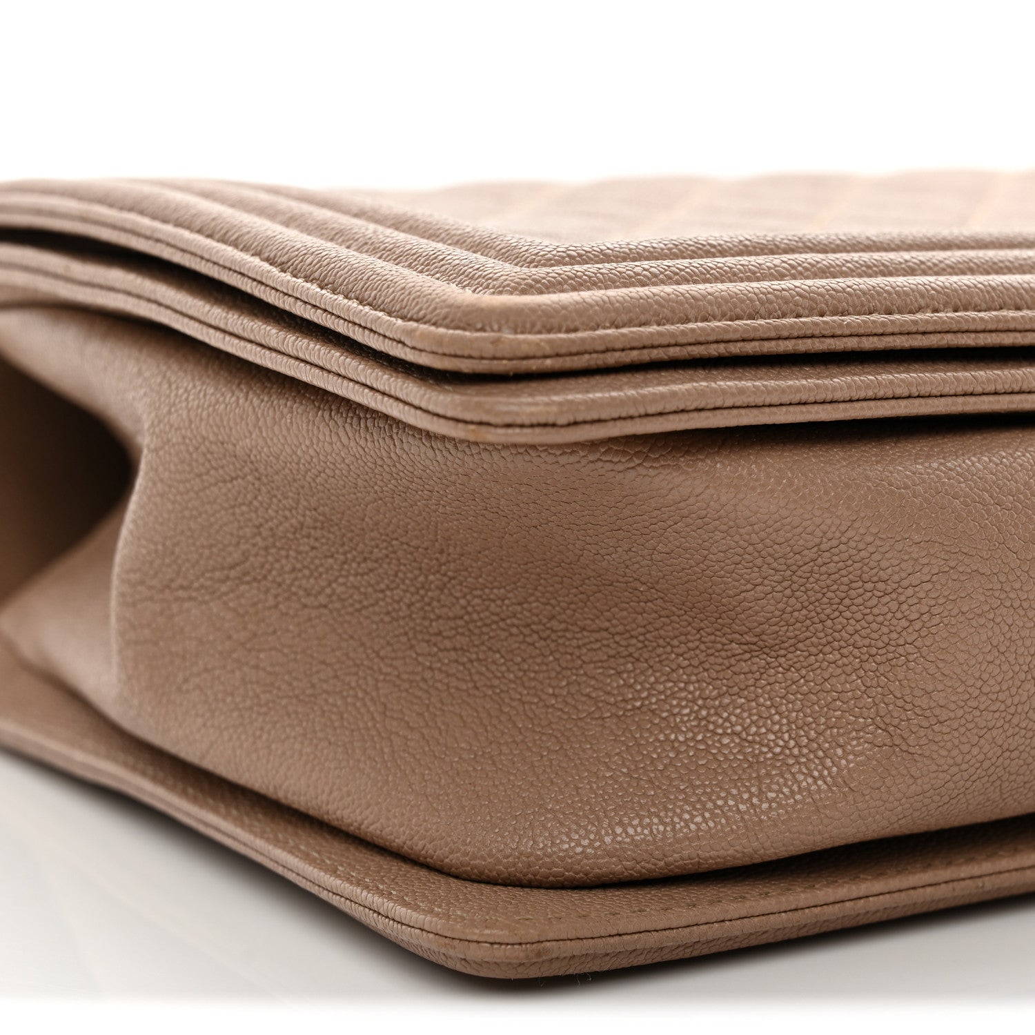 Caviar Quilted New Medium Boy Flap Dark Beige