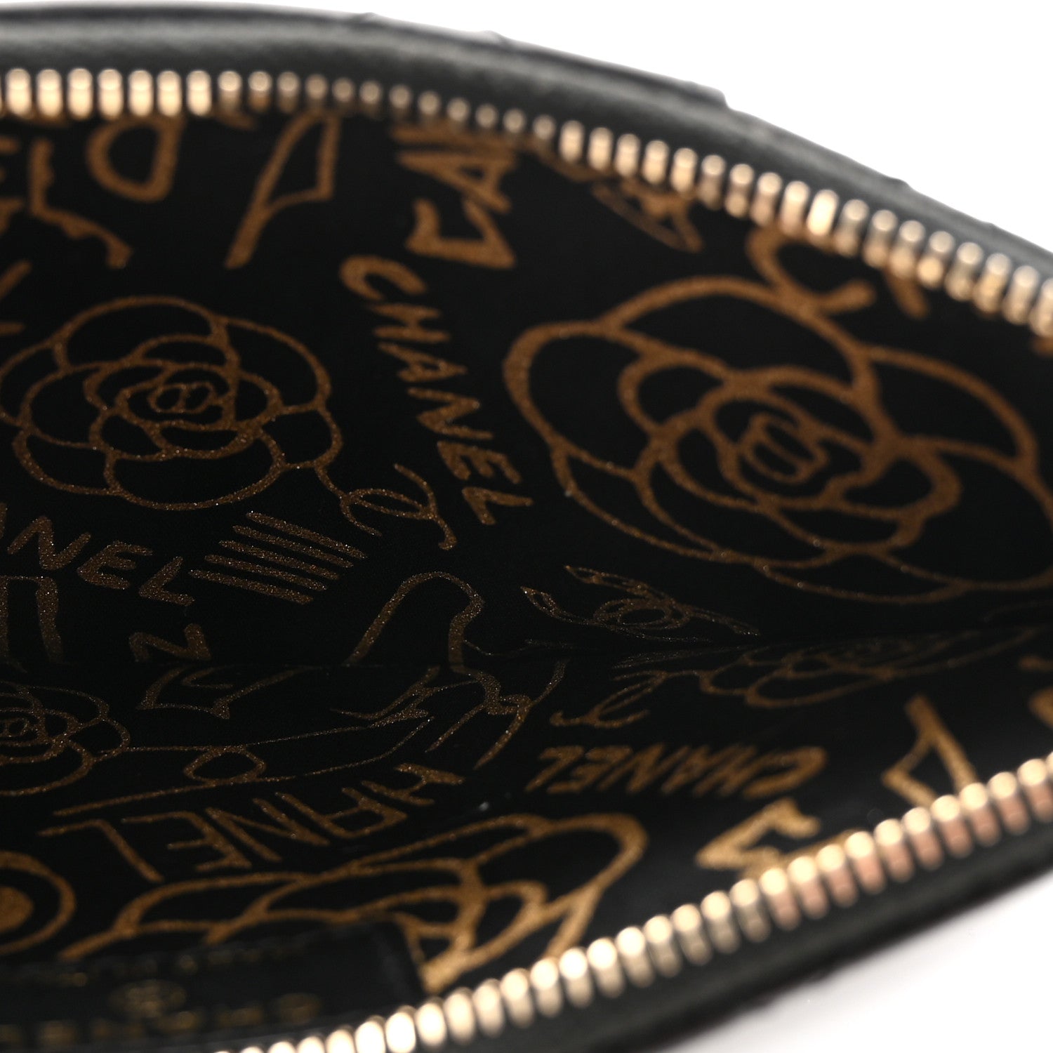 Lambskin Quilted Egyptian Amulet Classic Flat Wallet Pouch Black