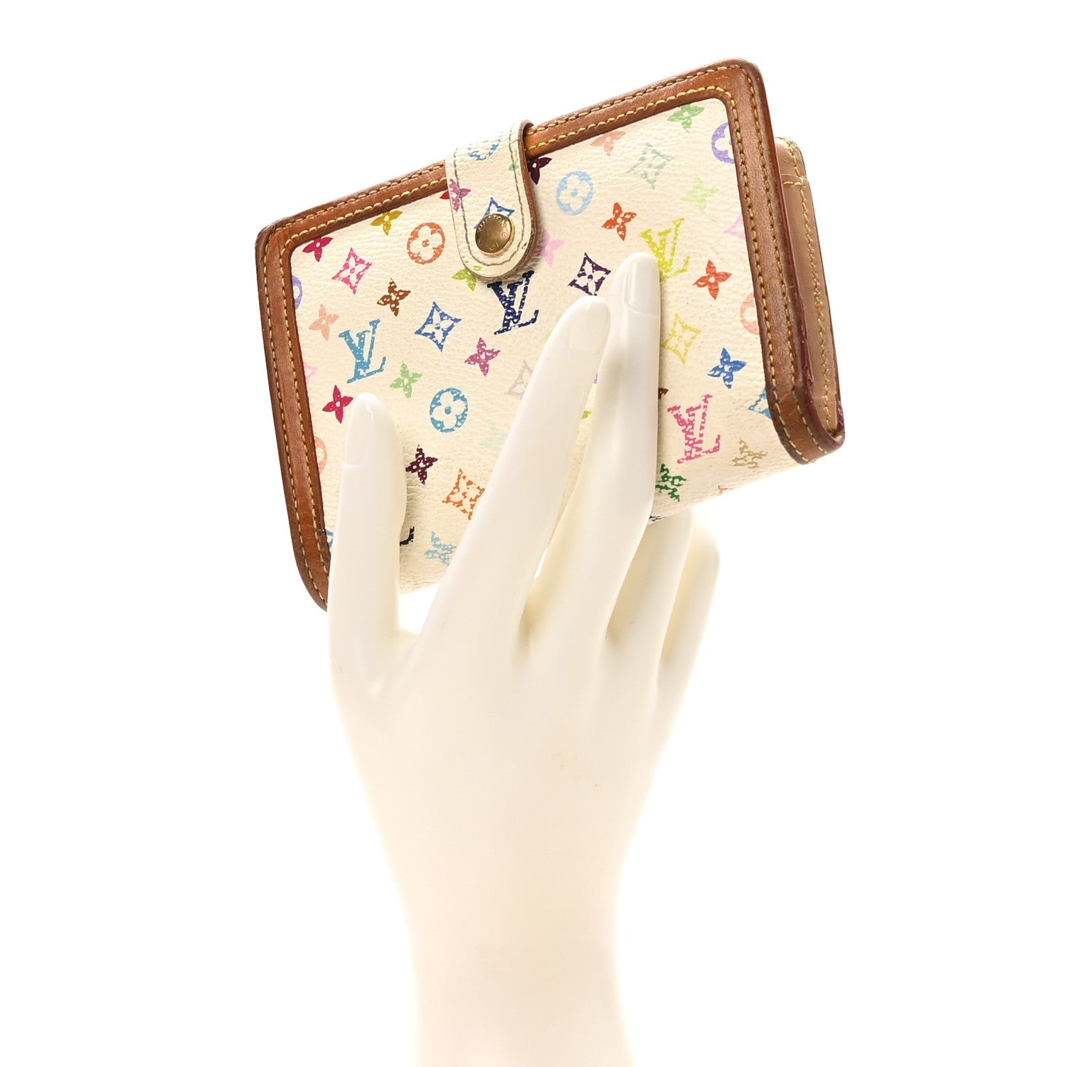 Monogram Multicolor French Purse Wallet White