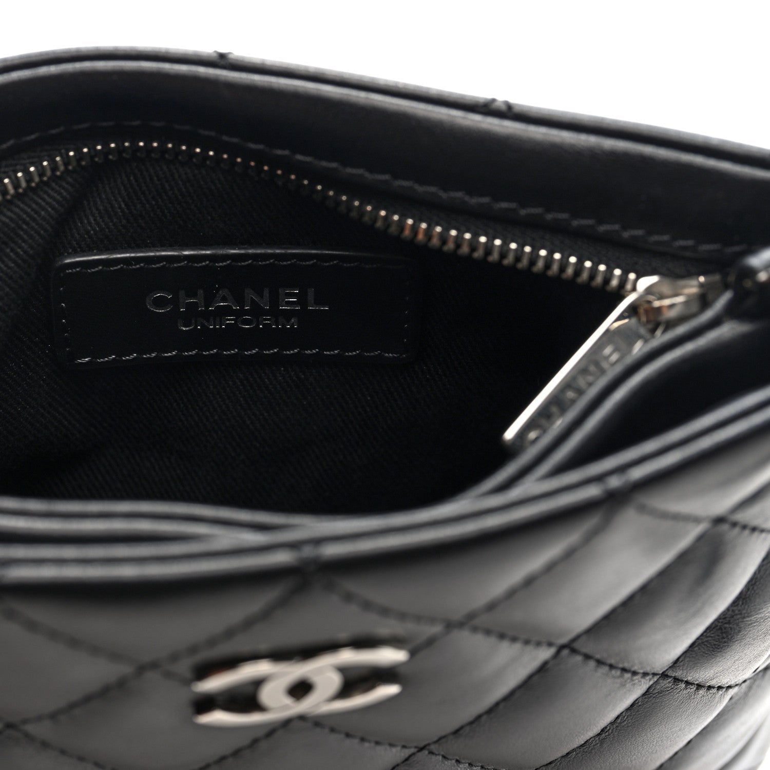 Calfskin Quilted Crossbody Bag Black