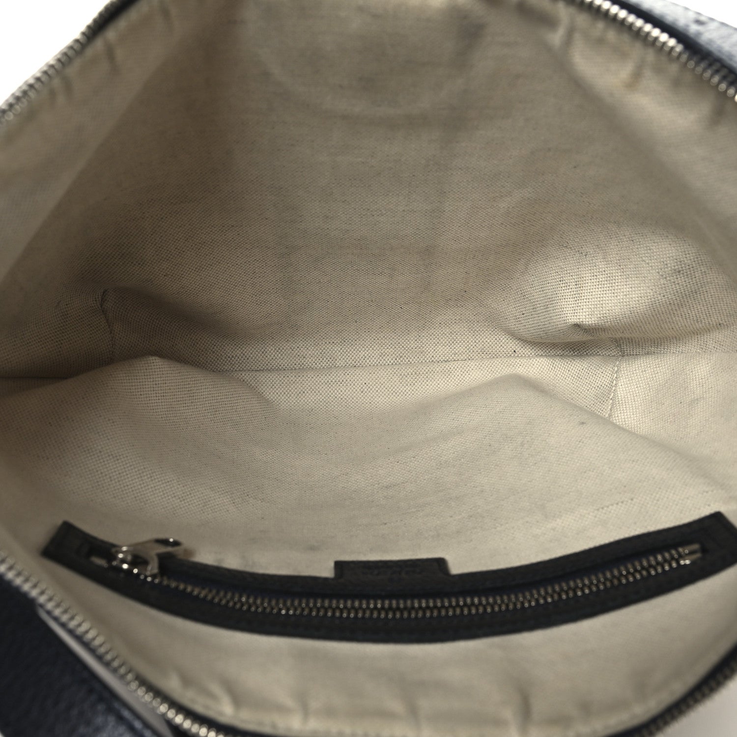 GG Supreme Monogram Textured Dollar Calfskin Web Small Ophidia Half Moon Hobo Beige Blue
