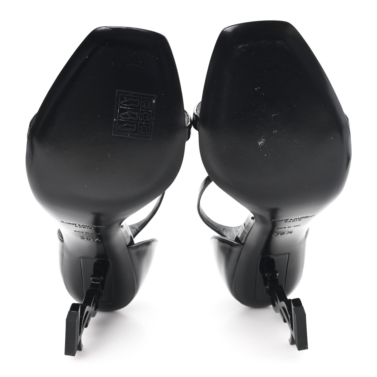 Patent Calfskin Opyum 85 Sandals 36.5 Black