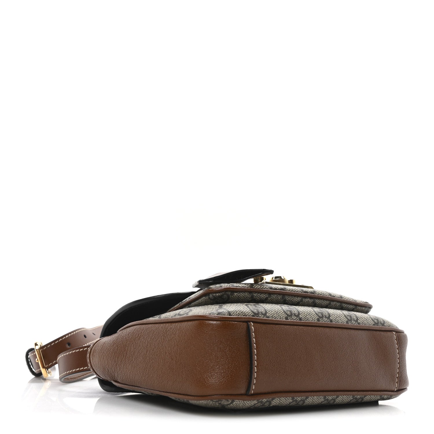 GG Supreme Monogram New Sakai Lux Calfskin Mini Padlock Flap Pocket Shoulder Bag Beige Ebony Black Cuir