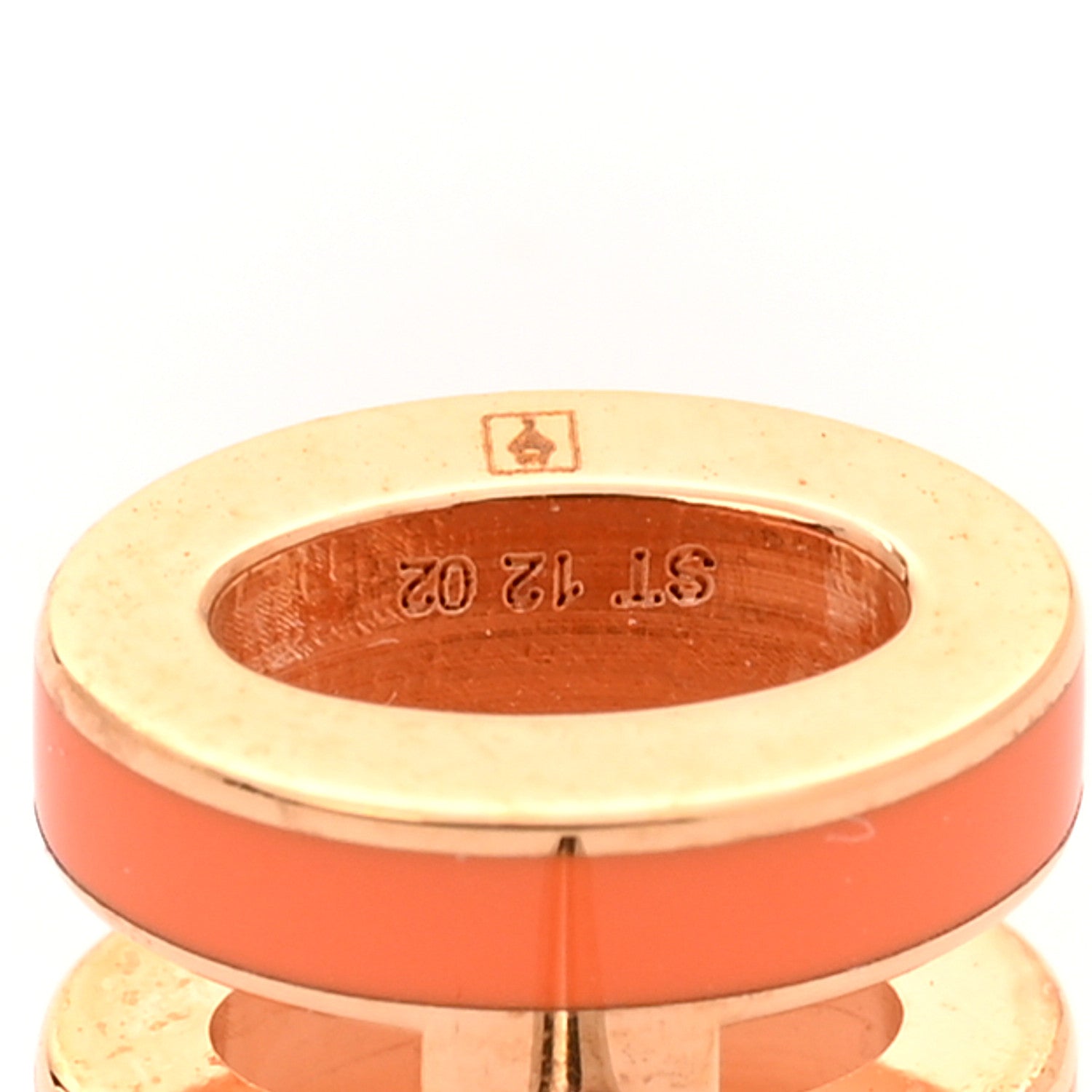 Gold Lacquered Mini Pop H Earrings Orange