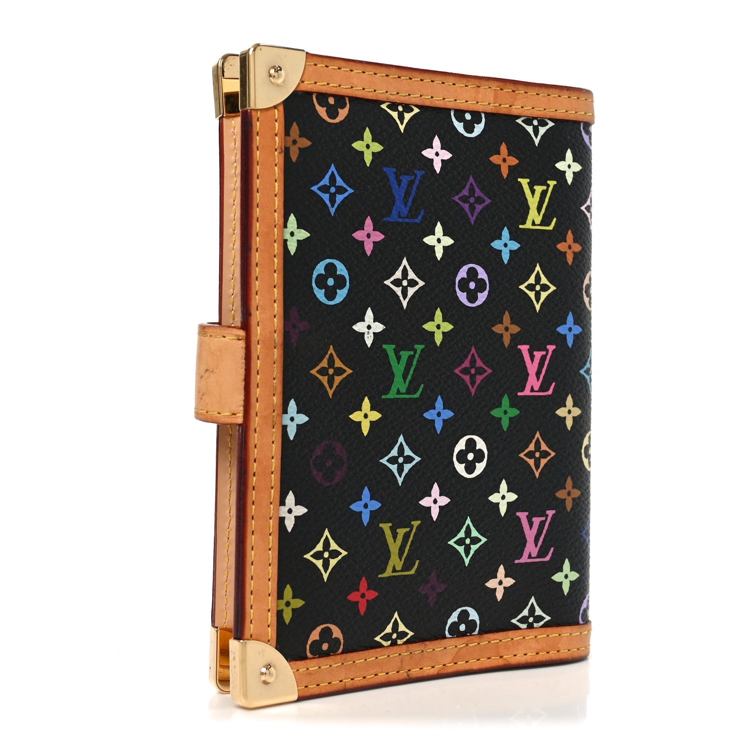 Monogram Multicolor Small Ring Agenda Cover Black