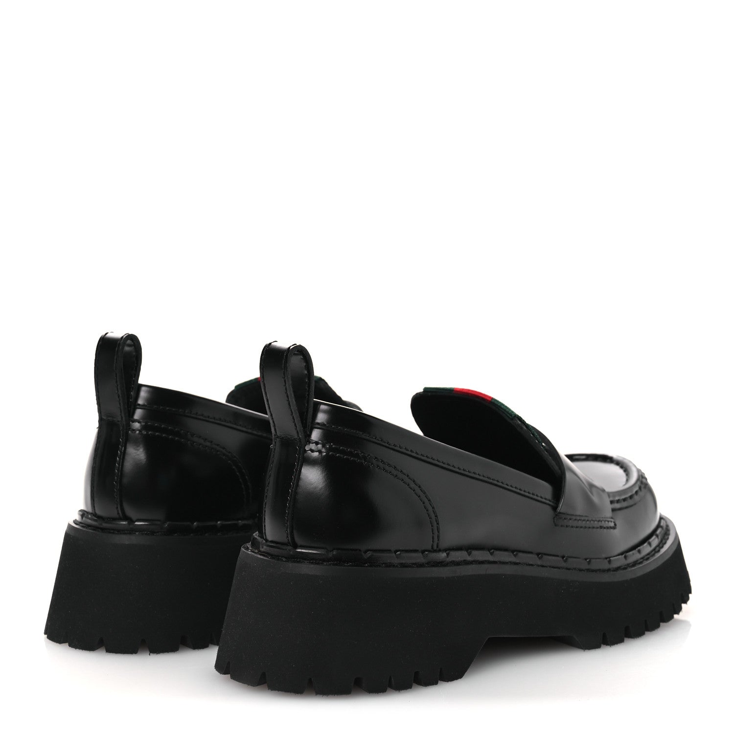 Spice Lux Womens Thea Web 20mm Platform Loafers 37 Black