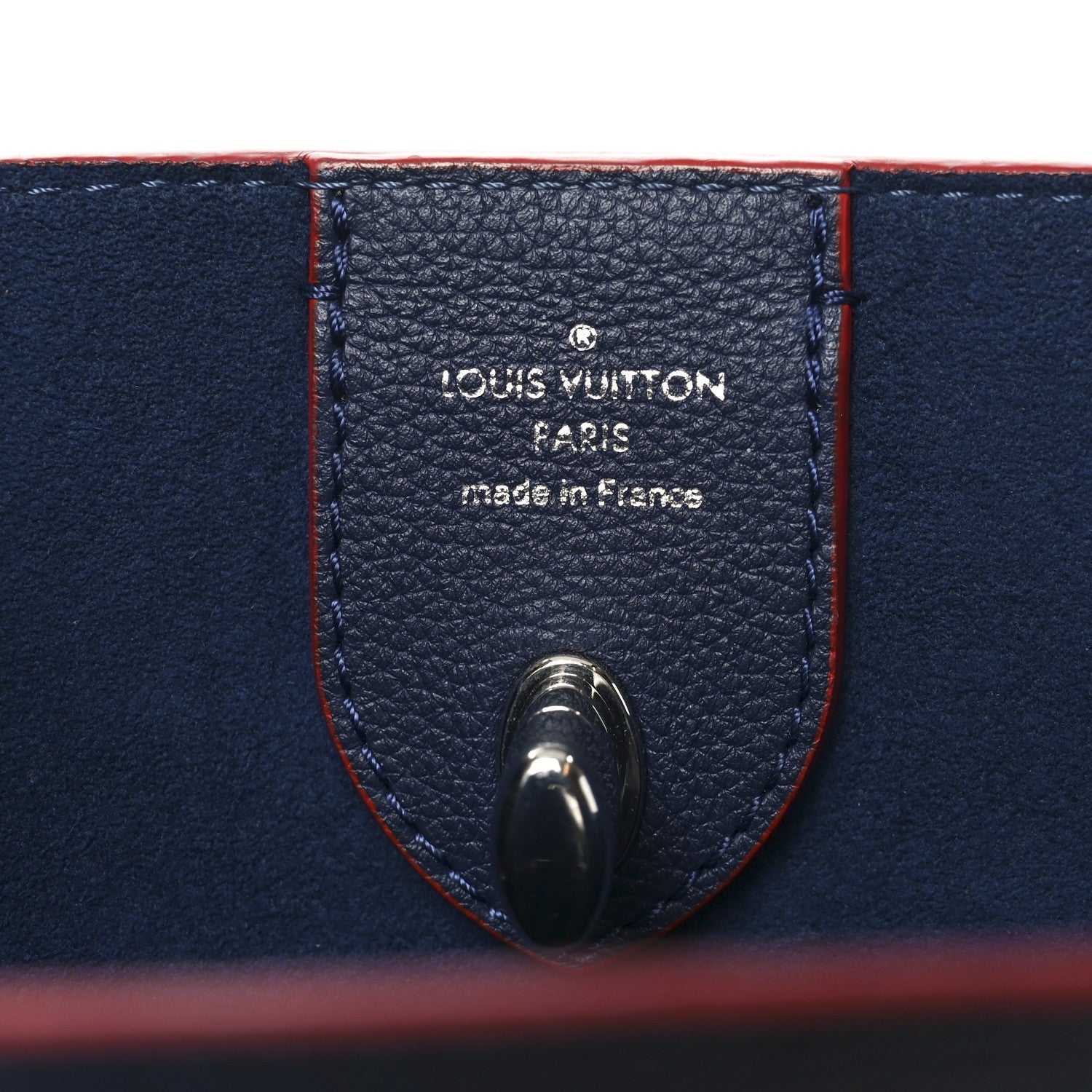 Calfskin Lockme Go Tote Marine Rouge