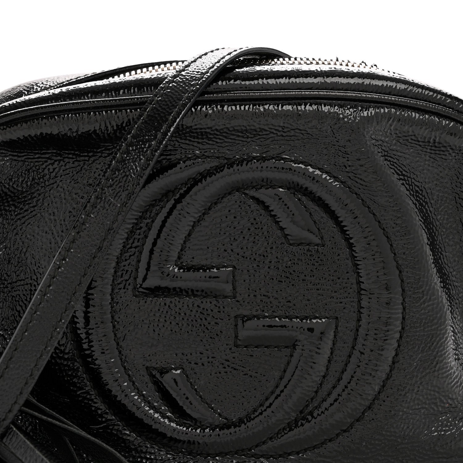 Soft Patent Small Soho Disco Bag Black