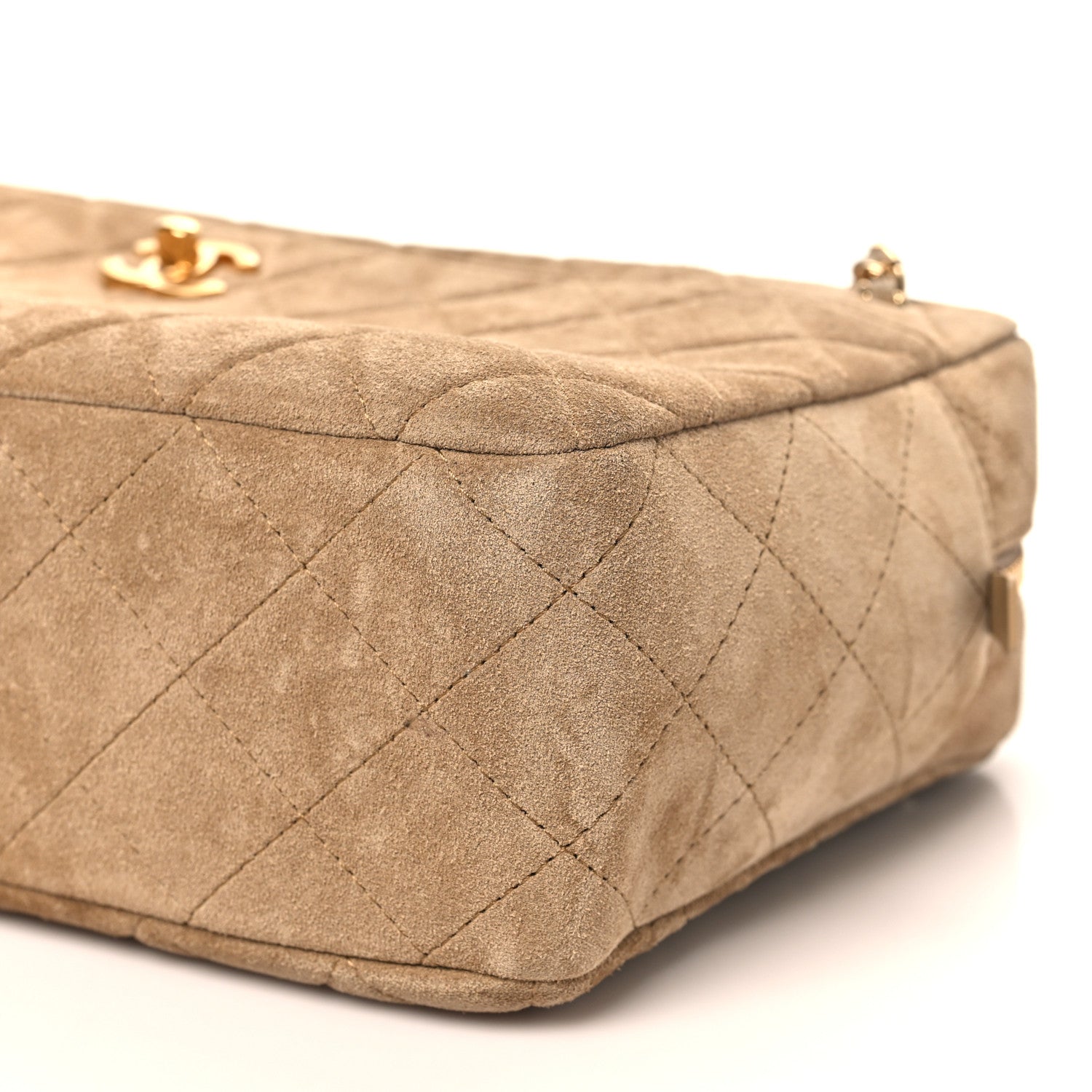 Suede Quilted Camerissimo Case Beige