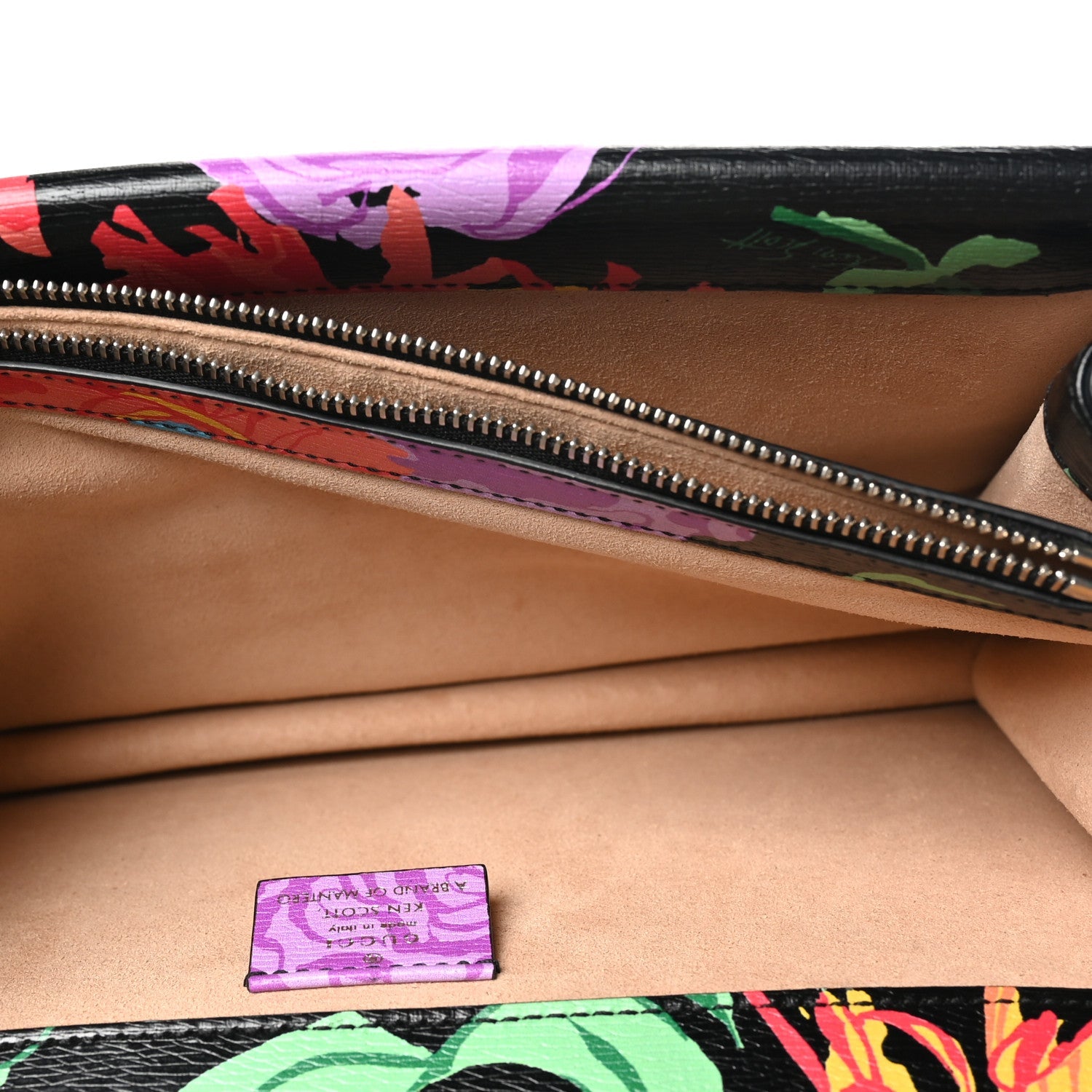 New Shangai Calfskin Jenny Floral Print Small Dionysus Shoulder Bag Black Pink