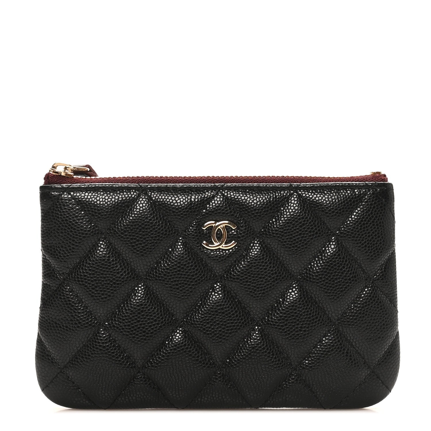 Caviar Quilted Small Cosmetic Case Black