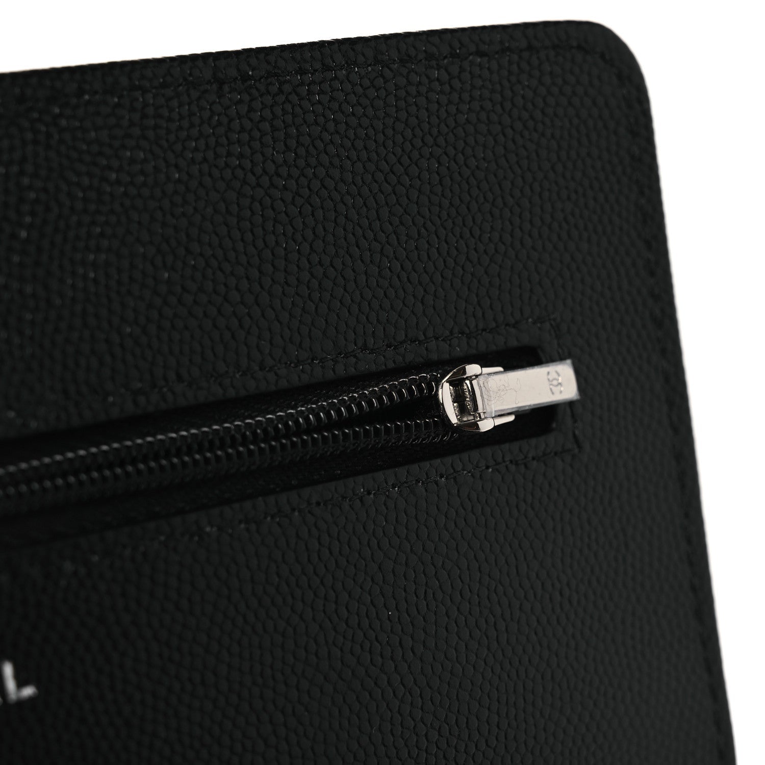 Caviar Quilted Crystal Star Wallet On Chain Black