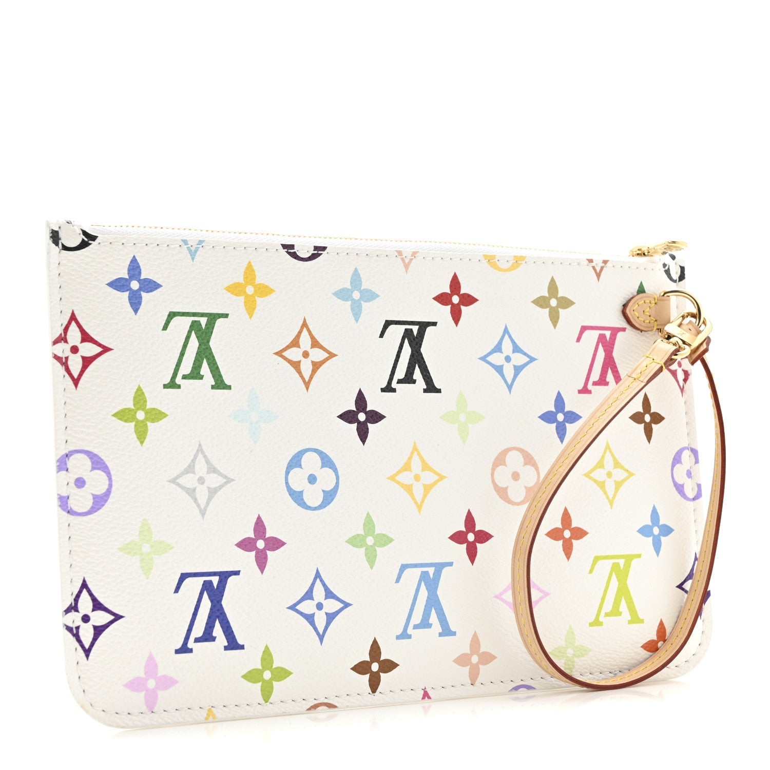 LV X TM Monogram Multicolor Neverfull Pochette White