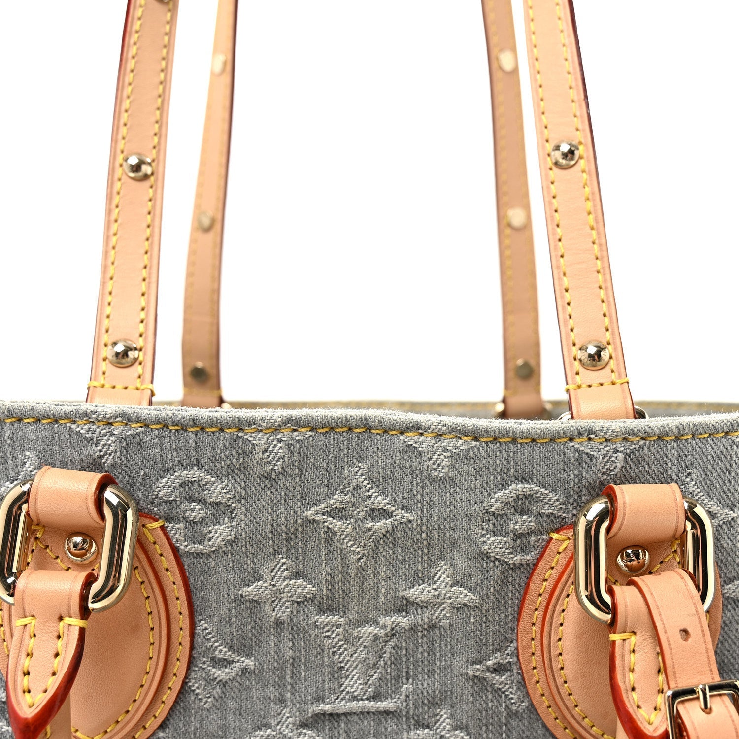 Monogram Denim Onthego MM Washed Gray