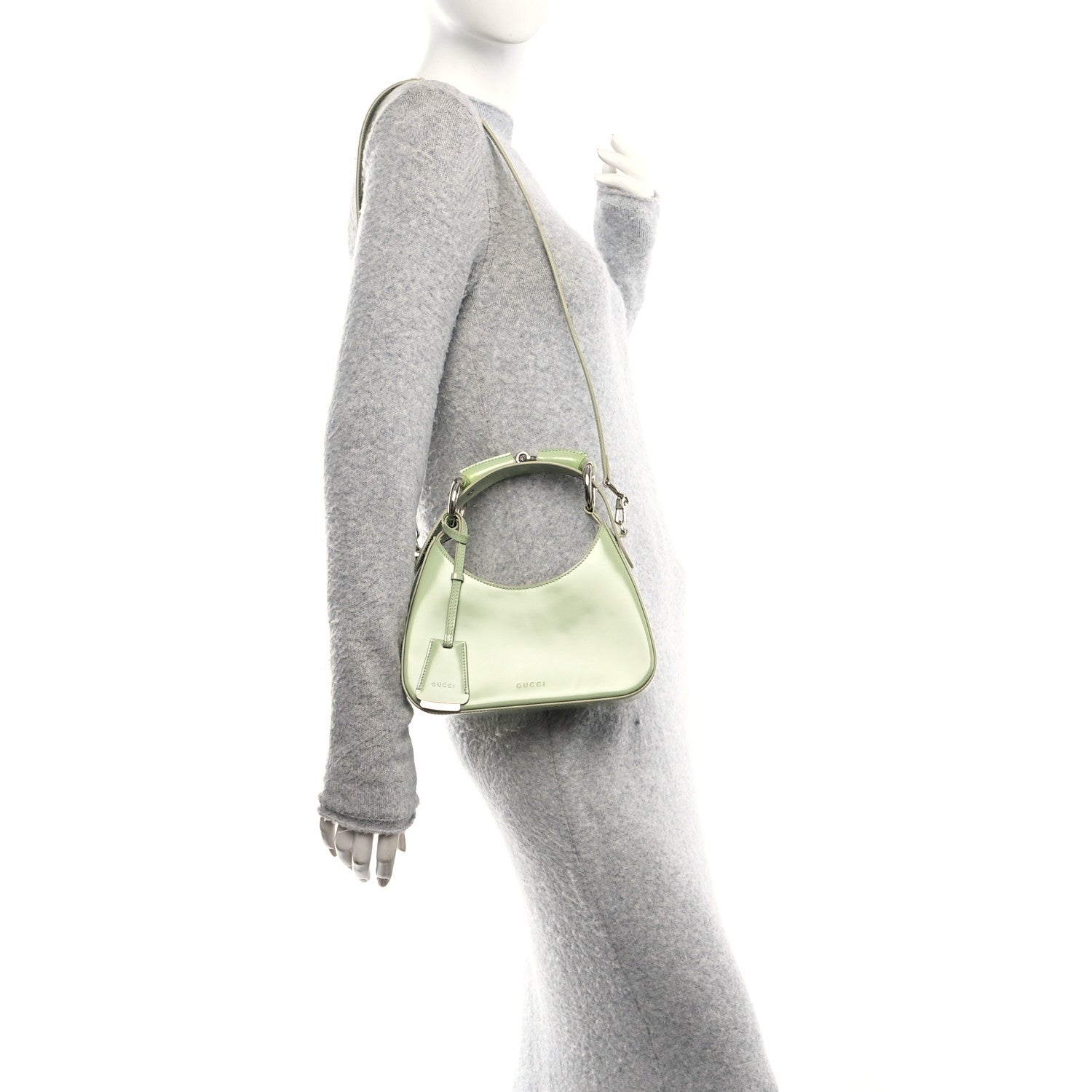 Master Lux Calfskin Horsebit Chain Shoulder Bag Sage Leaf