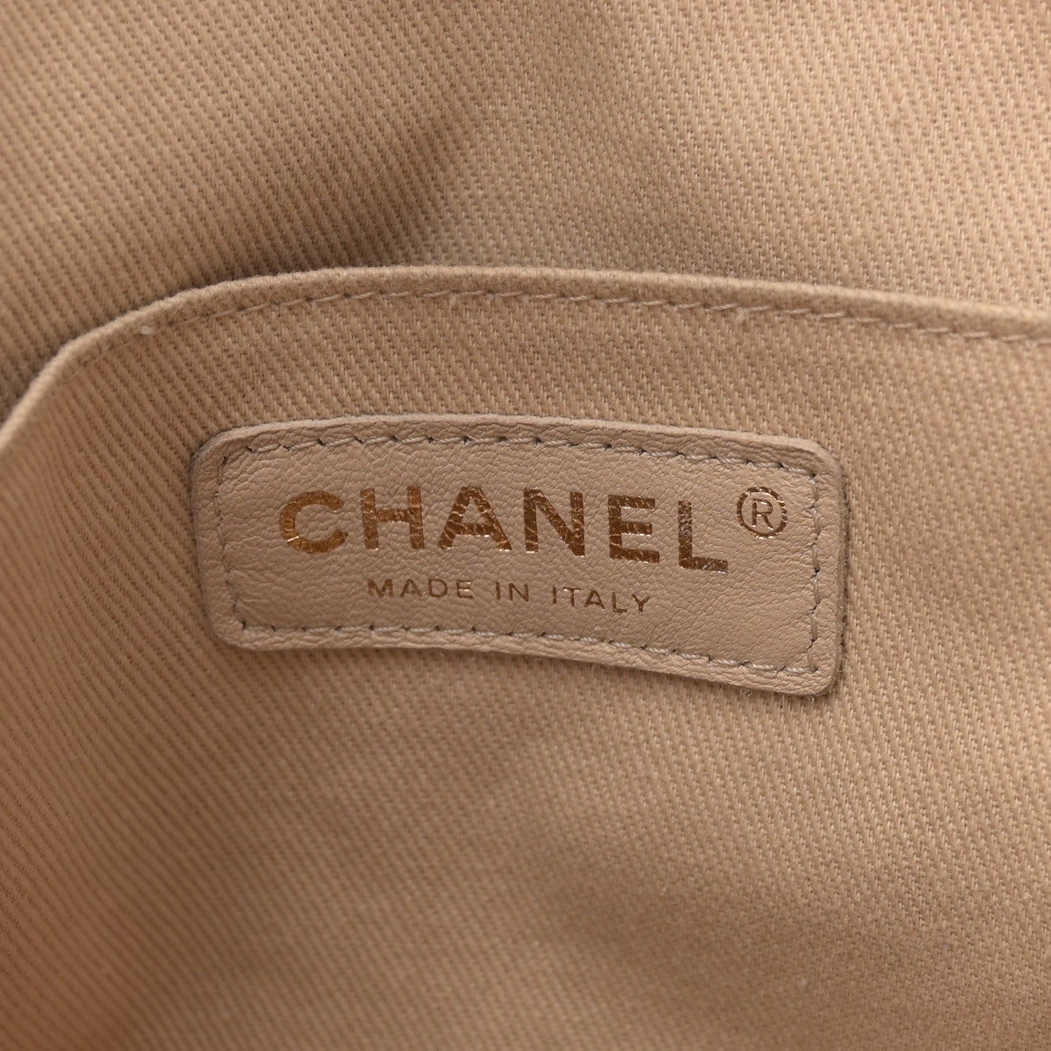 Caviar Stitched Shopping Tote Beige