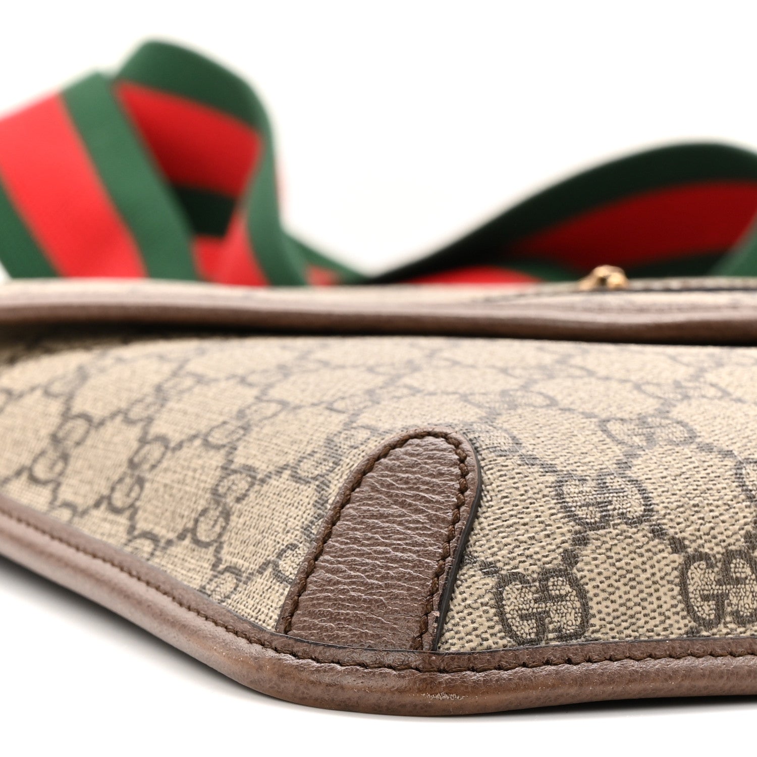 GG Supreme Monogram Web Medium Neo Vintage Flap Messenger Bag Beige New Acero