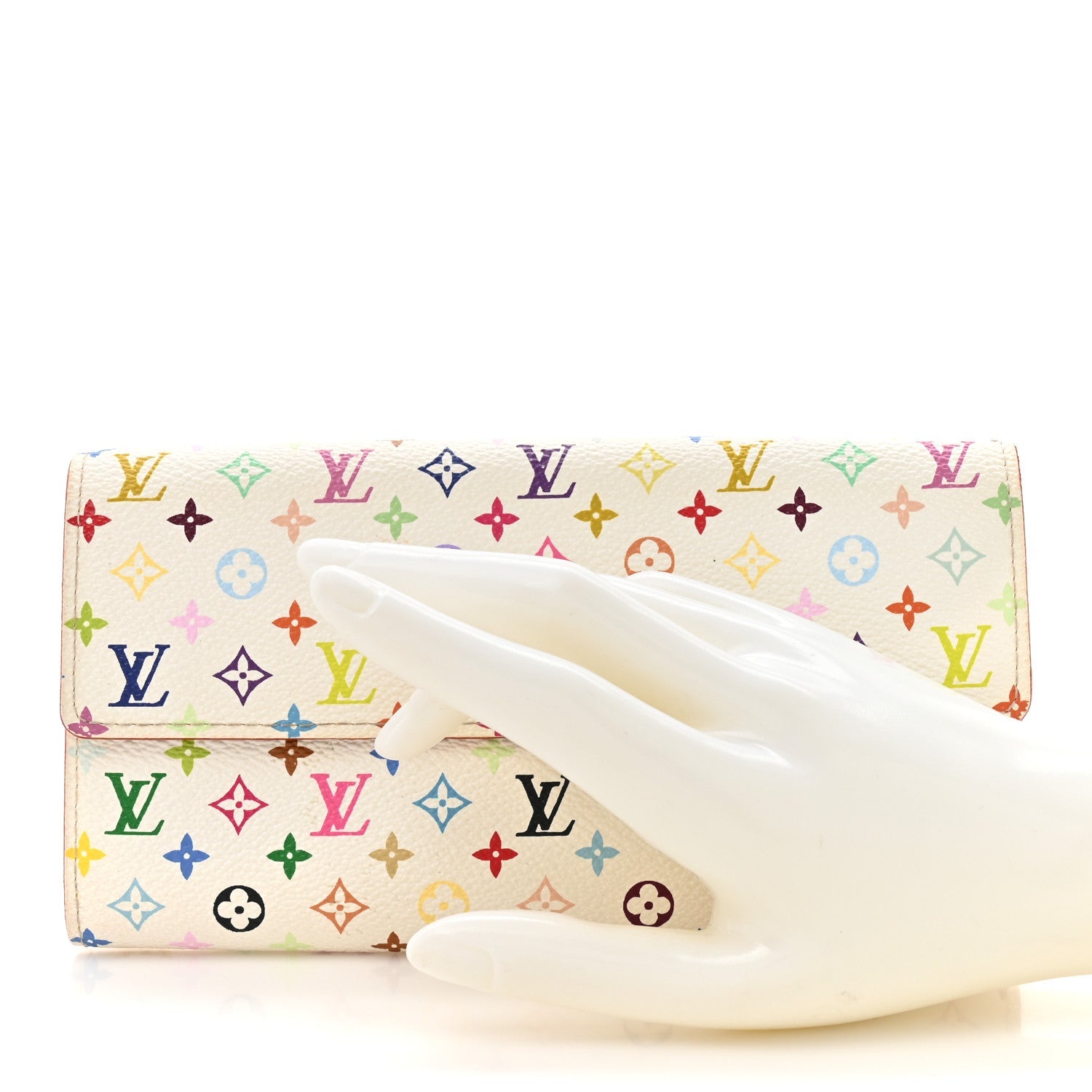 Monogram Multicolor Sarah Wallet White