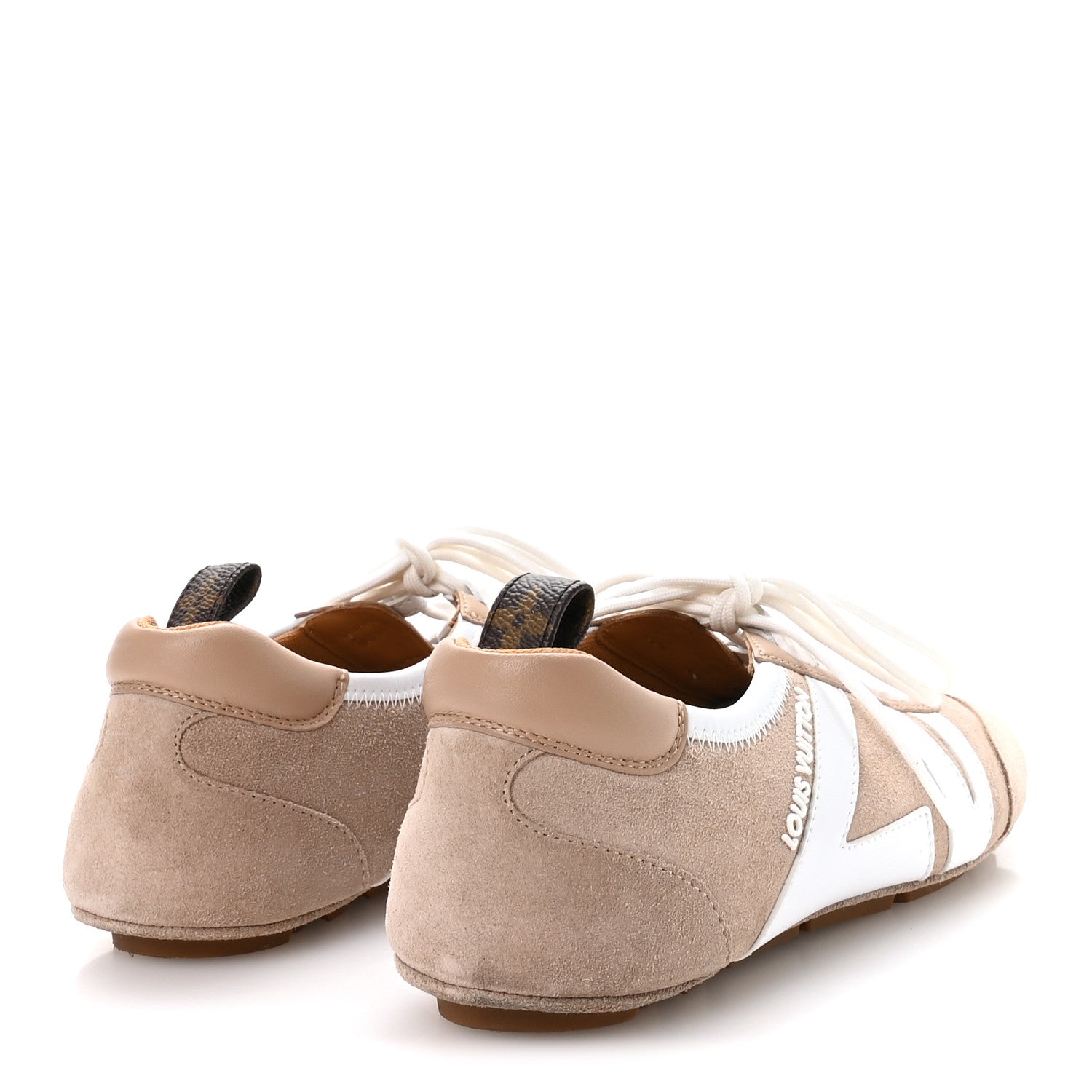 Suede Calfskin LV Sneakerina 37.5 Hazelnut Brown