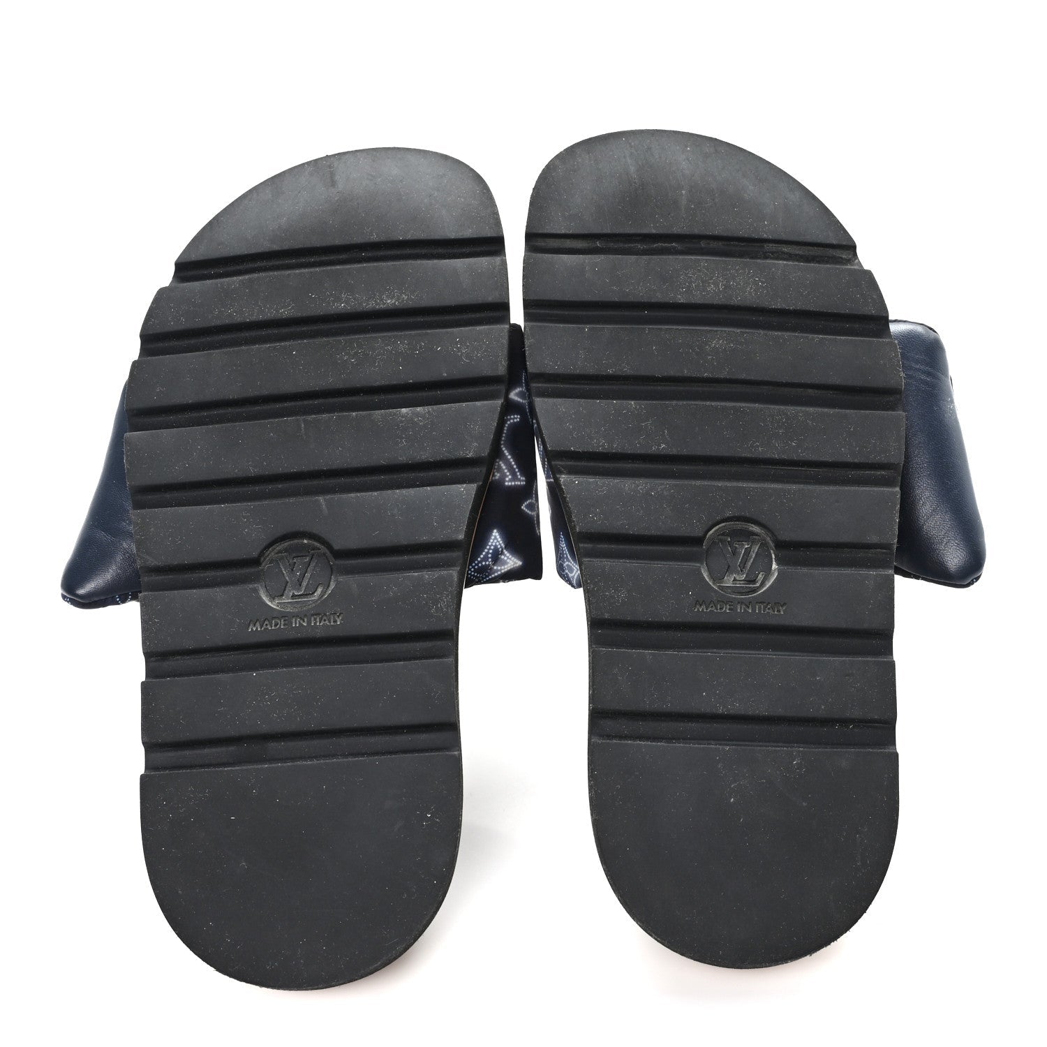 Nylon Monogram Womens Pool Pillow Comfort Mules 39 Navy Blue