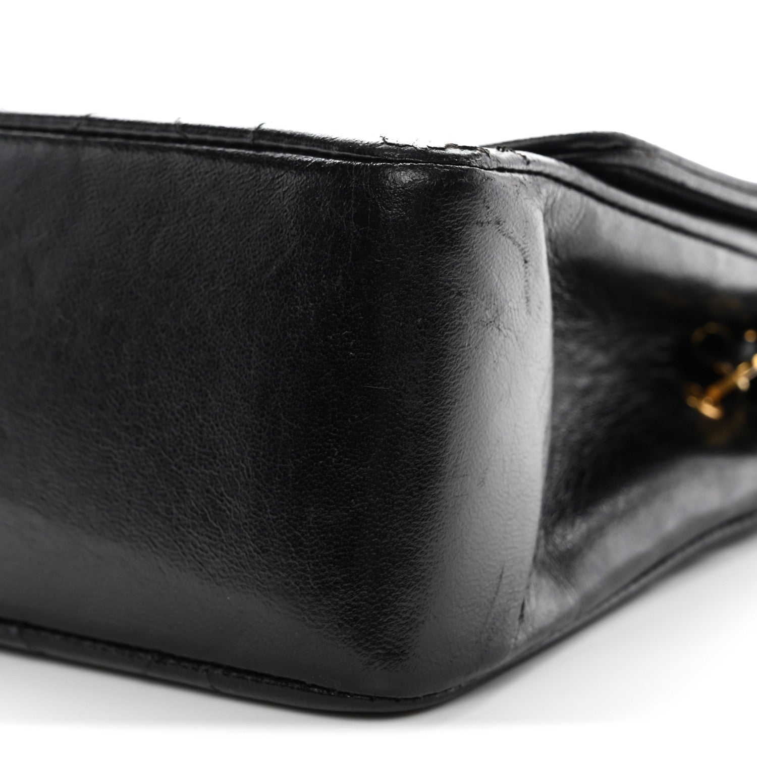 Lambskin Quilted Small Single Flap Black