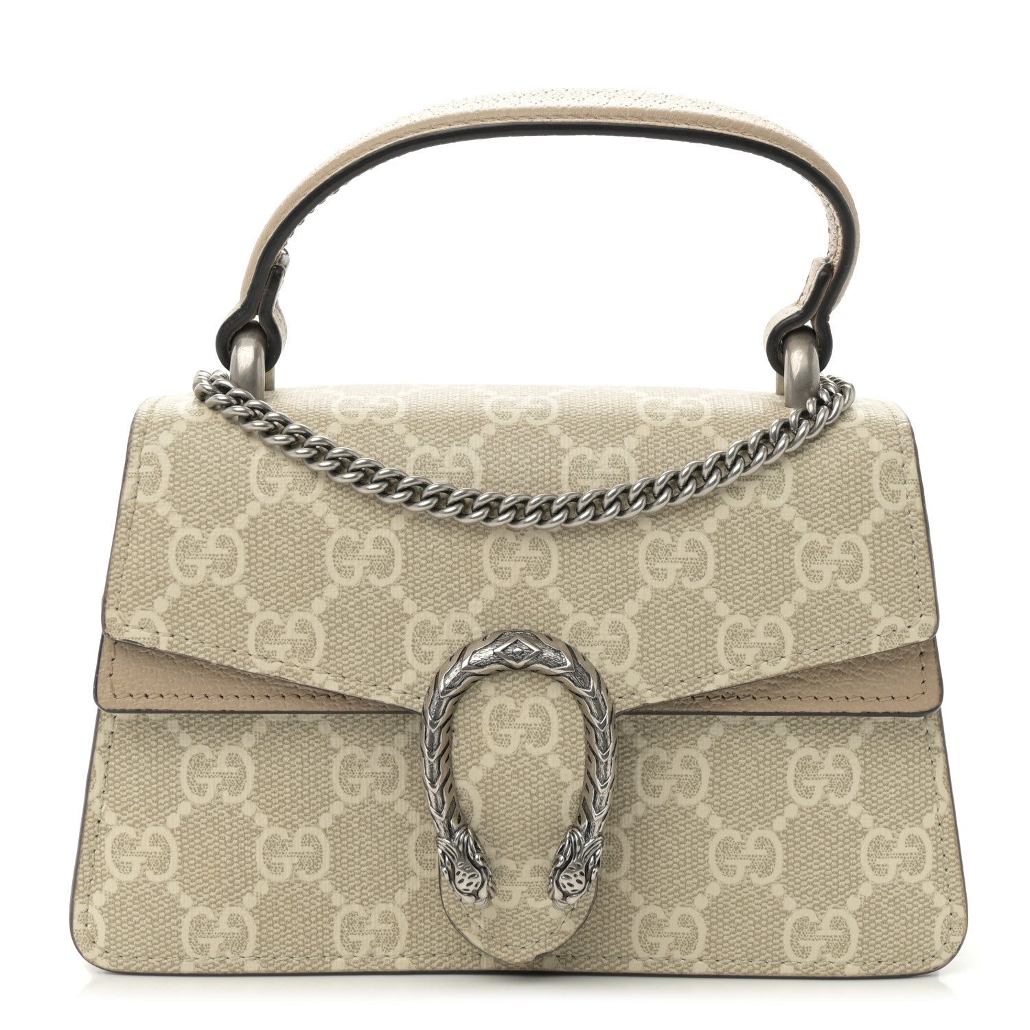 GG Supreme Monogram Mini Dionysus Top Handle Bag Beige Mystic White Oatmeal
