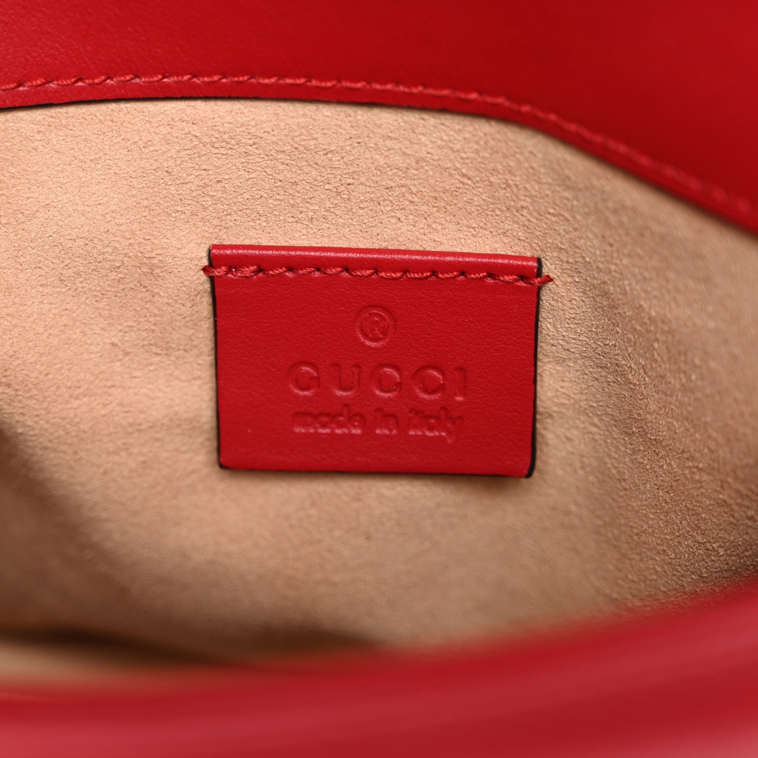 Calfskin Matelasse Mini GG Marmont Top Handle Shoulder Bag Hibiscus Red