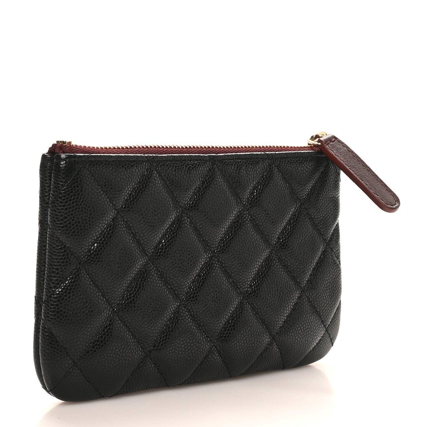 Caviar Quilted Small Cosmetic Case Black