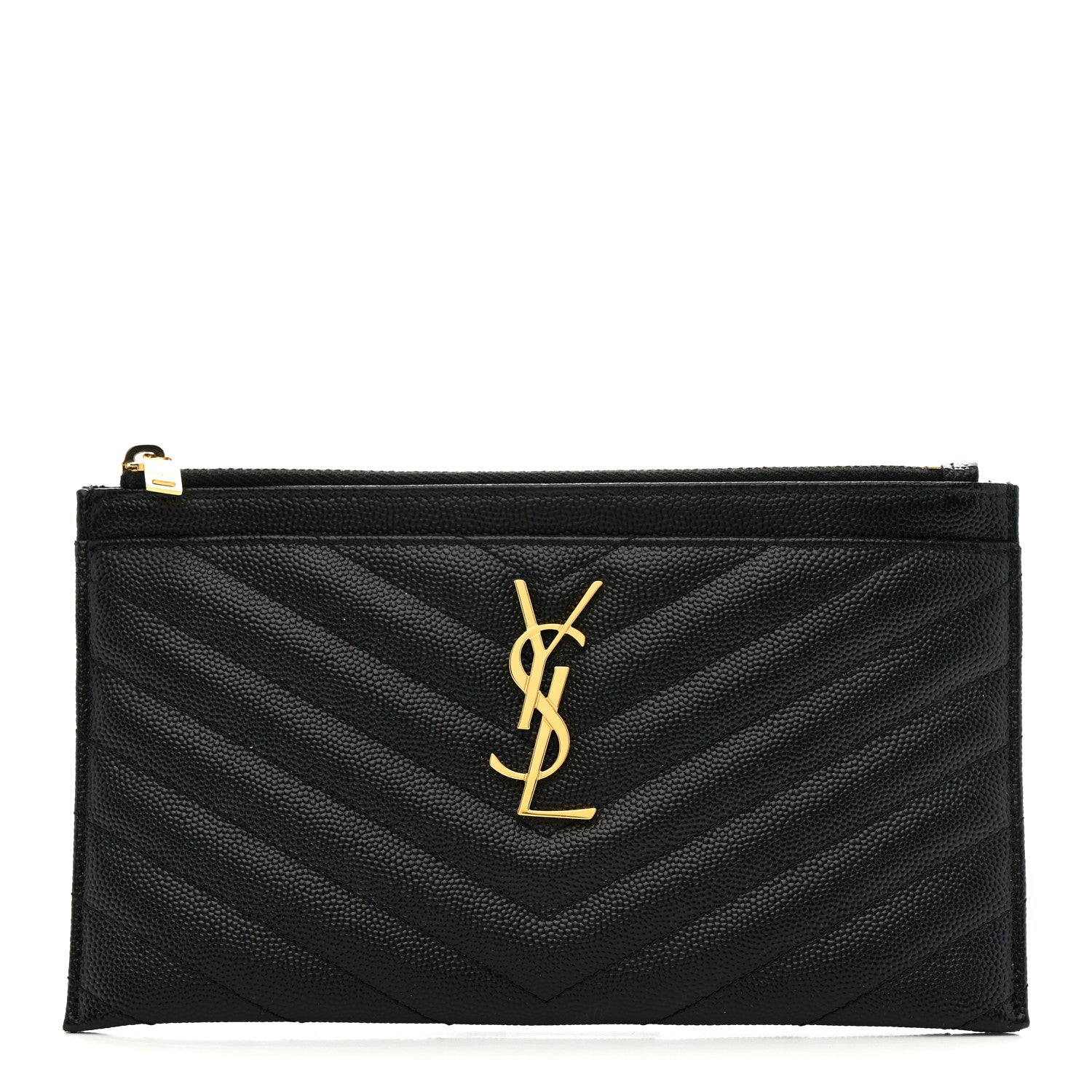 Grain De Poudre Chevron Monogram Bill Pouch Black