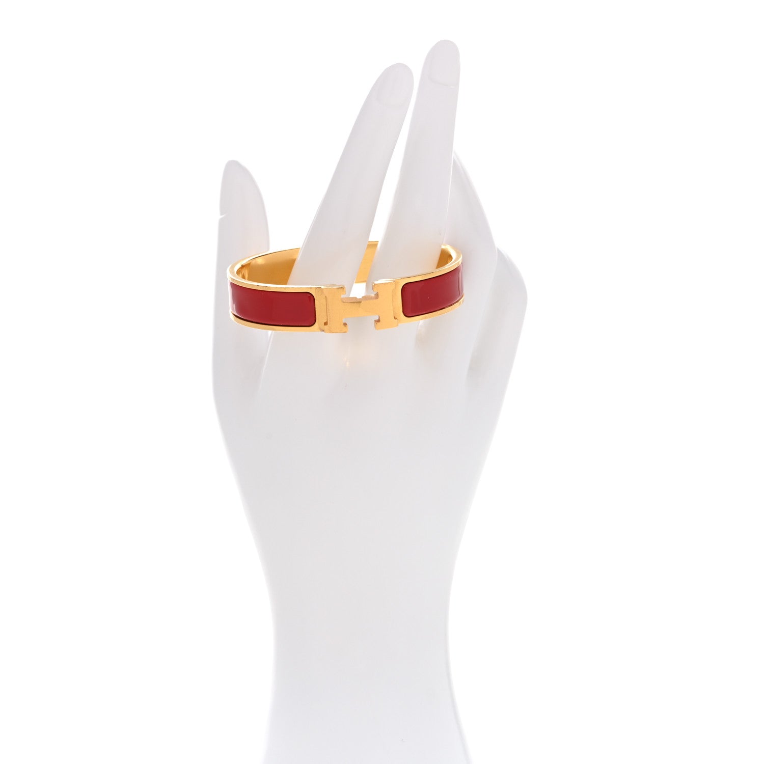 Enamel Narrow Clic Clac H Bracelet PM Rouge Vif