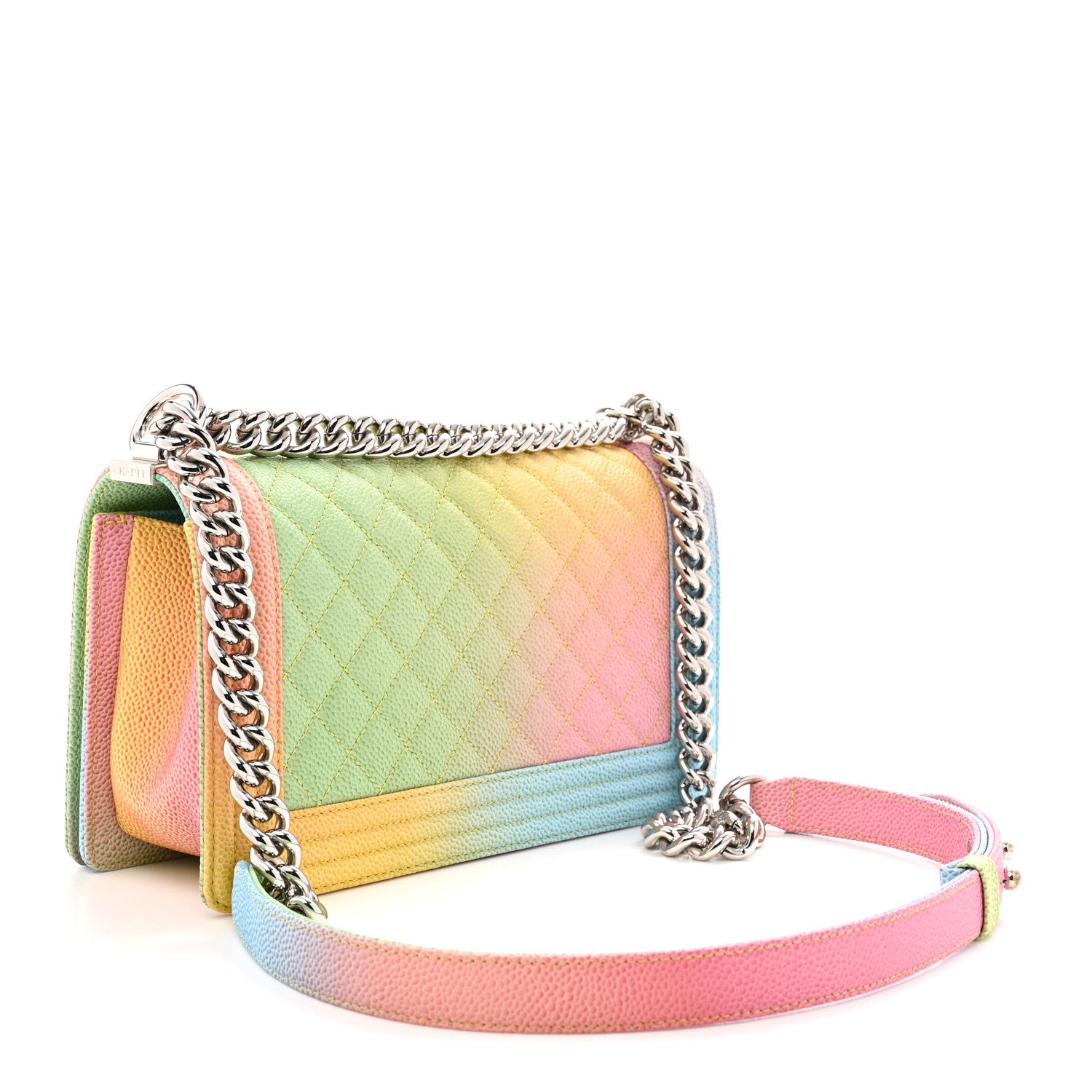 Caviar Quilted Medium Cuba Rainbow Boy Flap Multicolor