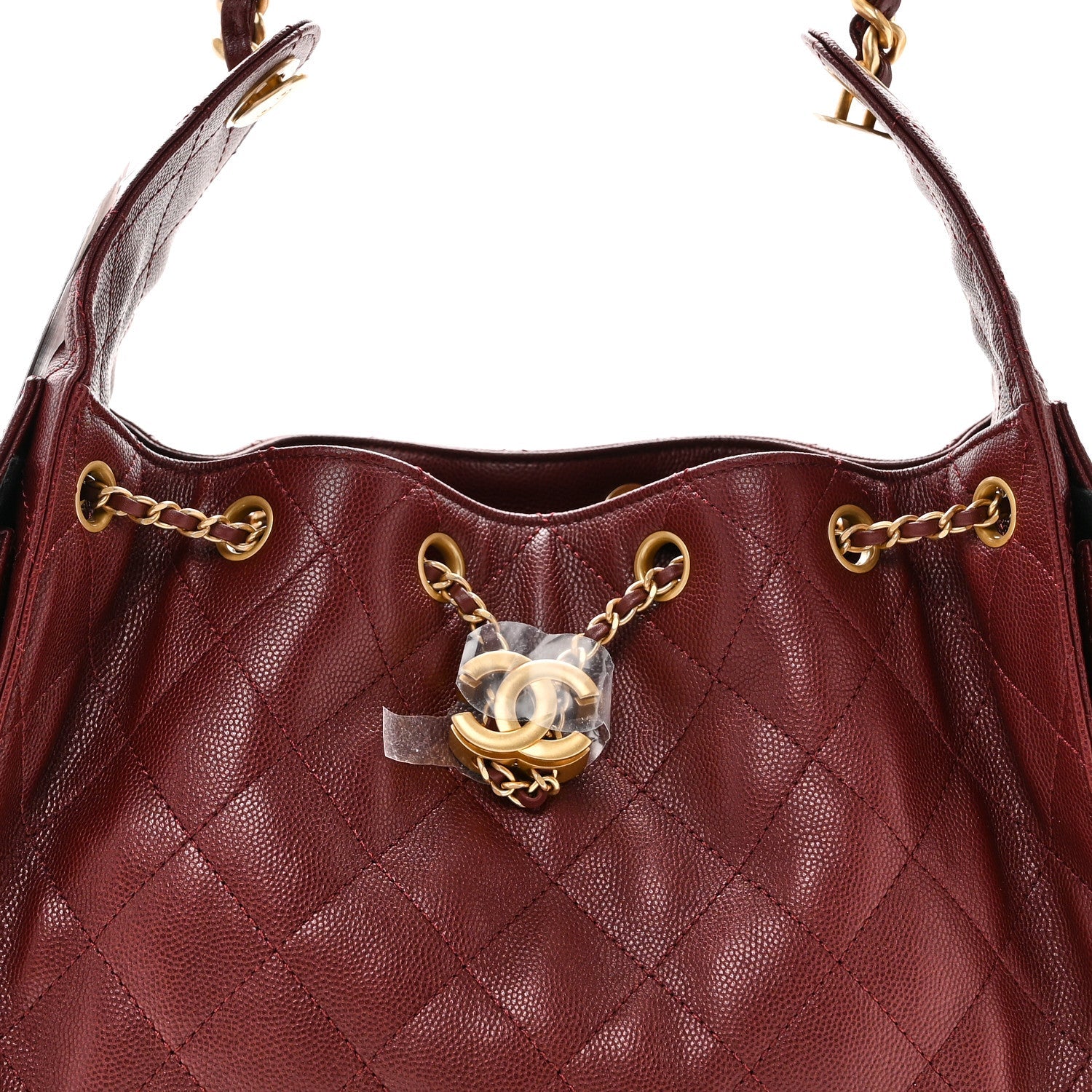 Caviar Quilted Small Chanel 25 Handbag Burgundy