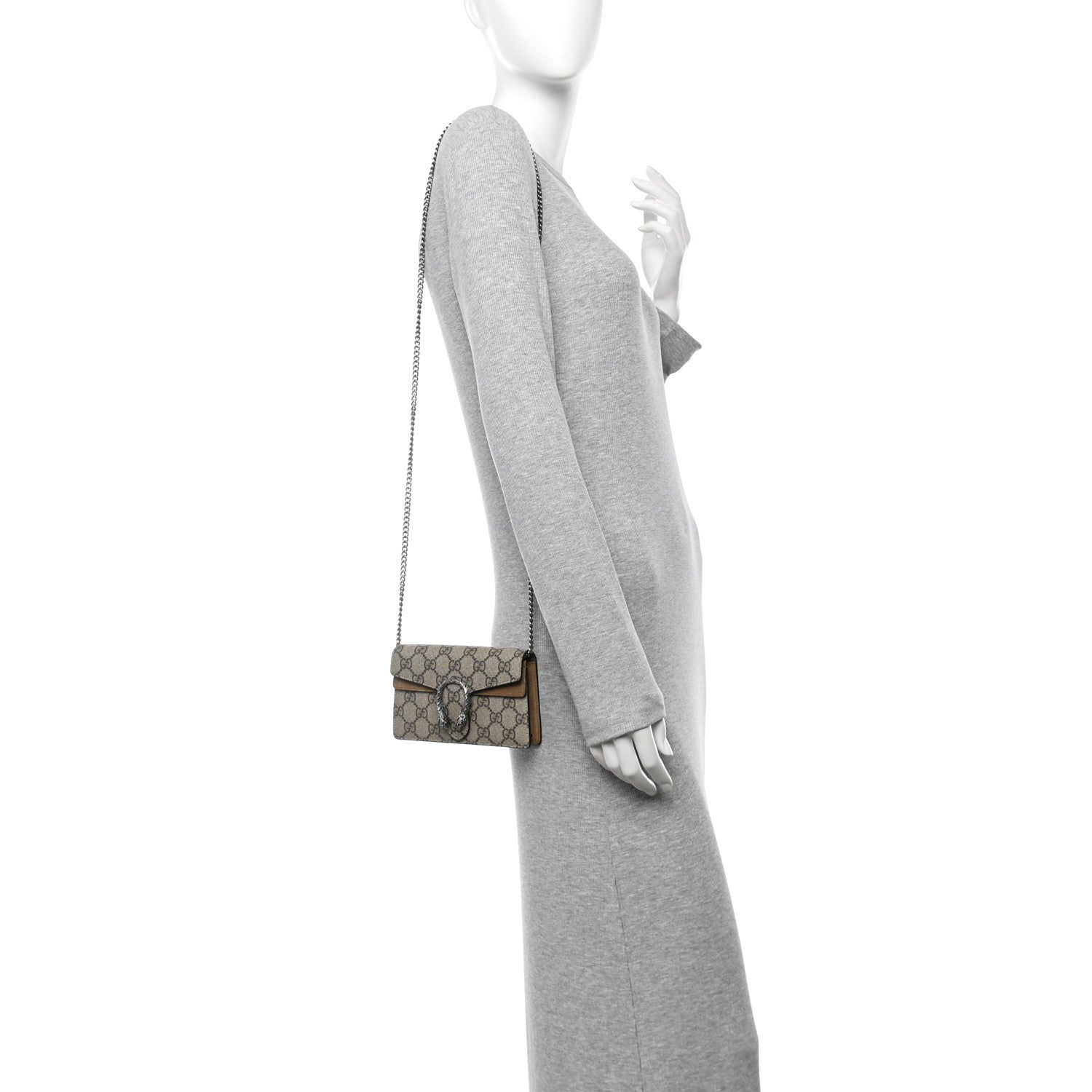 GG Supreme Monogram Super Mini Dionysus Shoulder Bag Taupe