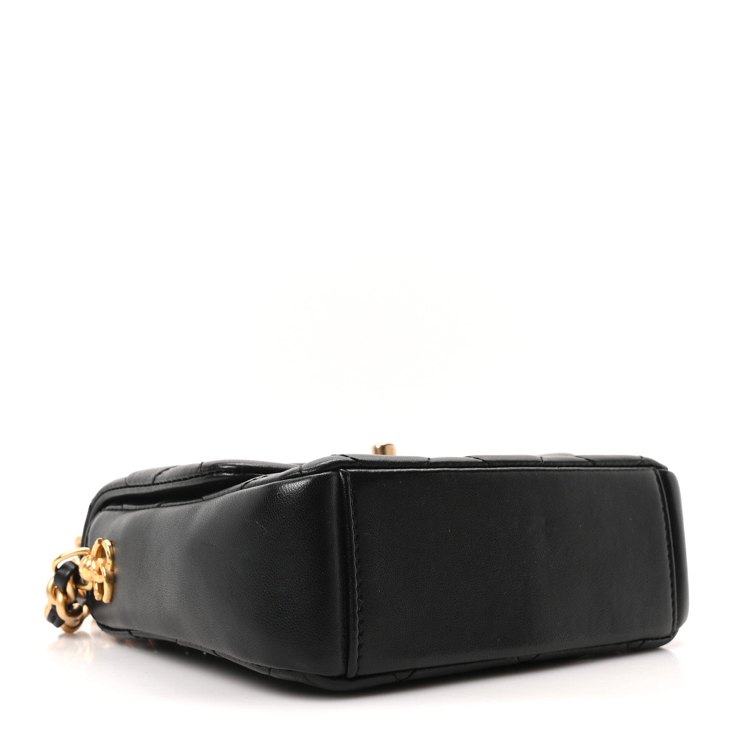 Lambskin Quilted Mini Side Note Flap Black