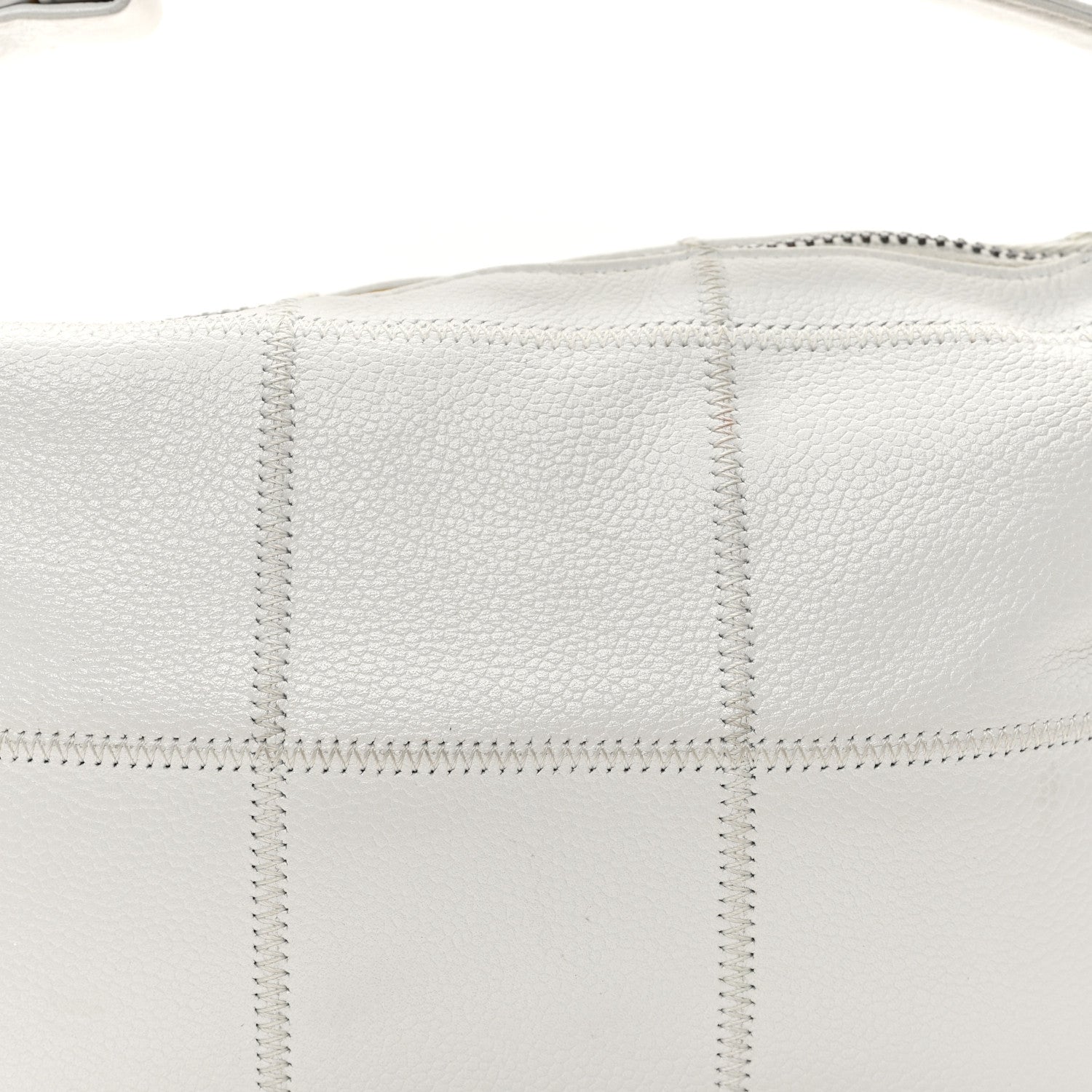 Caviar Square Stitched Bag White