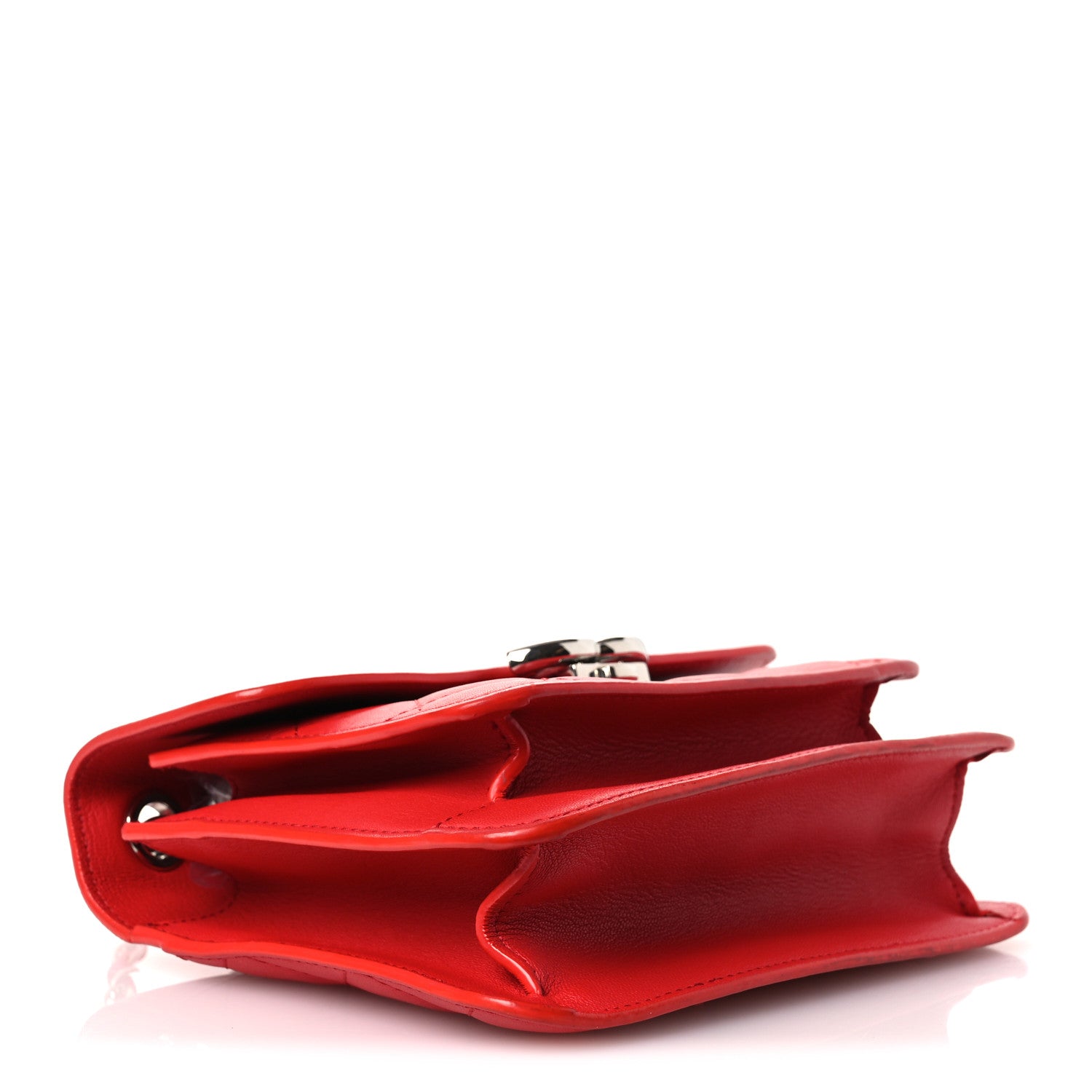 Goatskin Quilted Small CC Box Flap Red