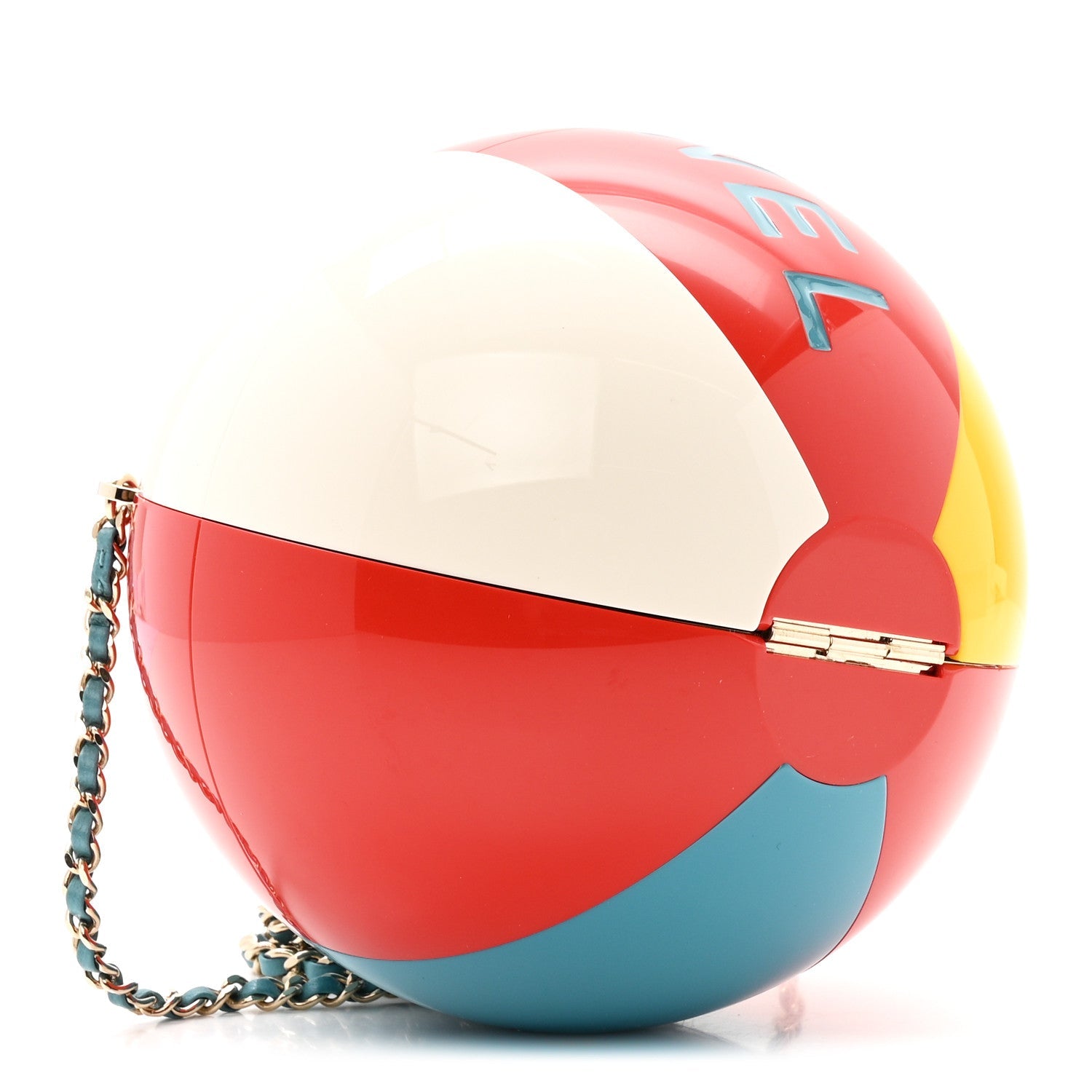 Plexiglass Coco Beach Ball Minaudiere Clutch Red White Yellow Blue